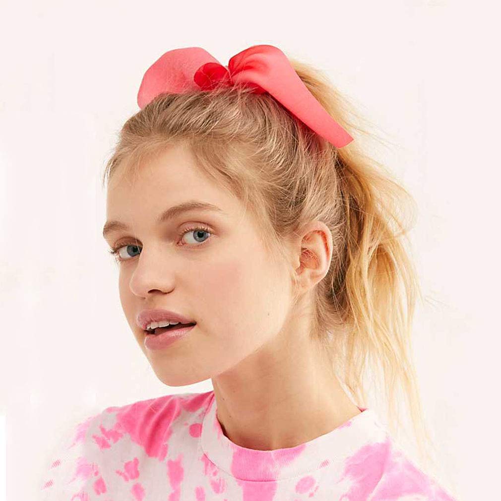 Aileam 6Pcs Hair Scrunchies Satin Silkrabbit Bunny Ear Bow Bowknot Scrunchie Bobbles Elastic Hair Ties Bands Ponytail Holder For