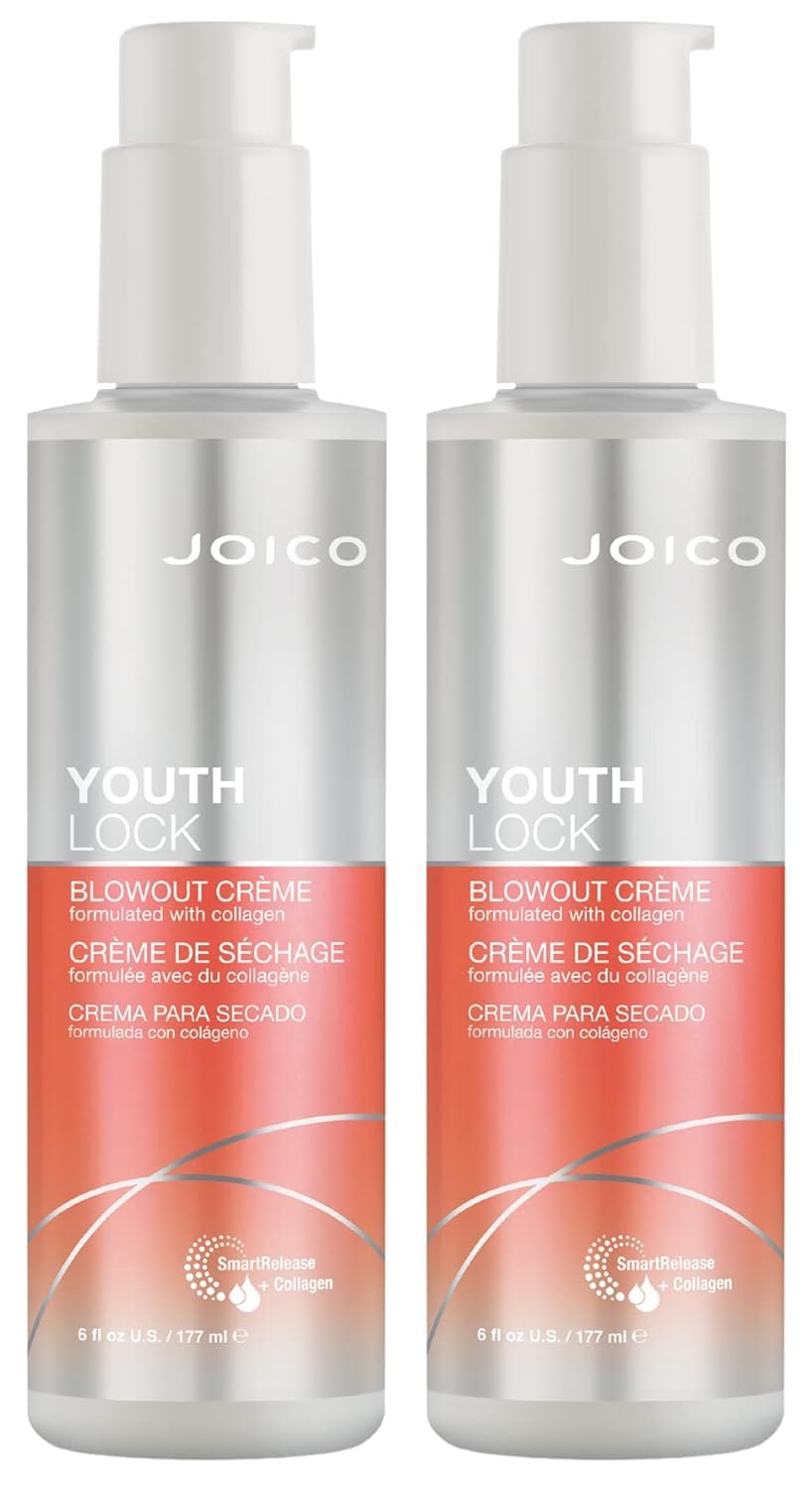 Joico YouthLock Blowout Crme Formulated with Collagen | Youthful Body and Bounce | Strengthen and Protect Hair | Boost Shine