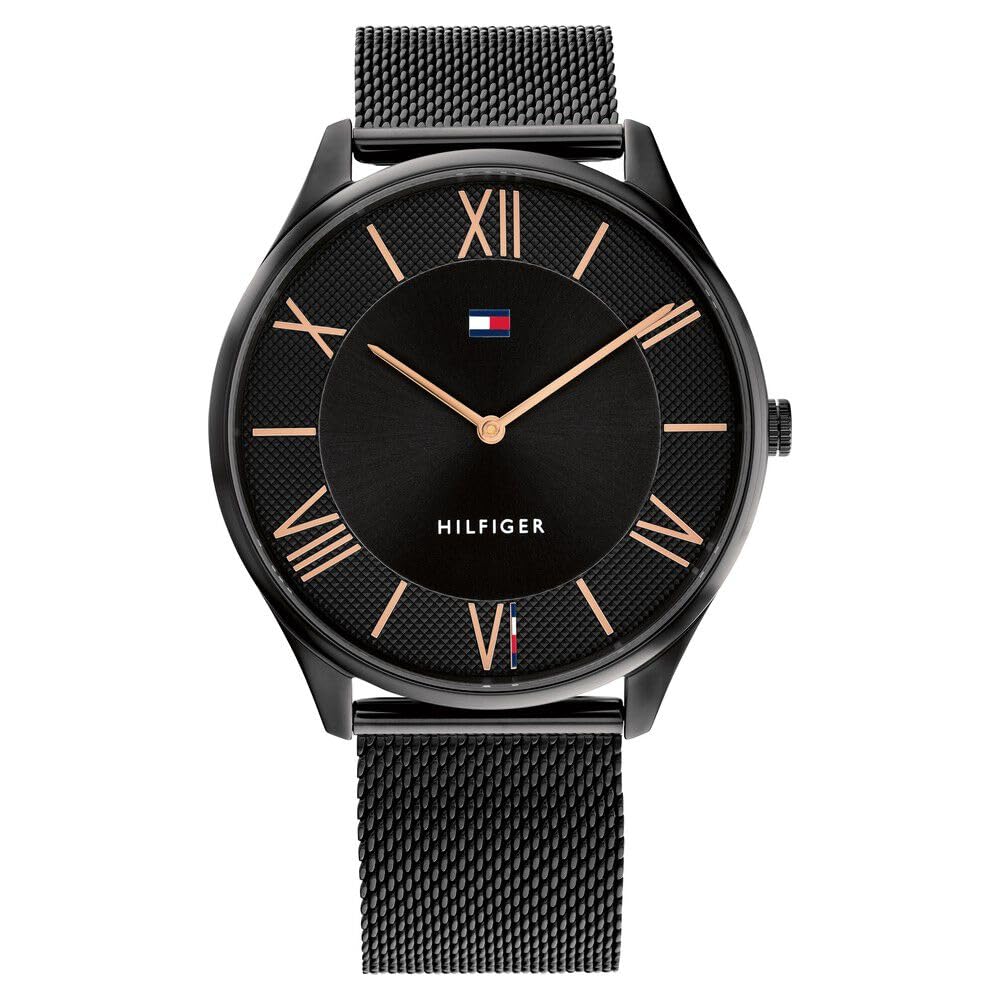 Tommy Hilfiger Black Dial Black Stainless Steel Strap Analog Watch For MenTh1710513