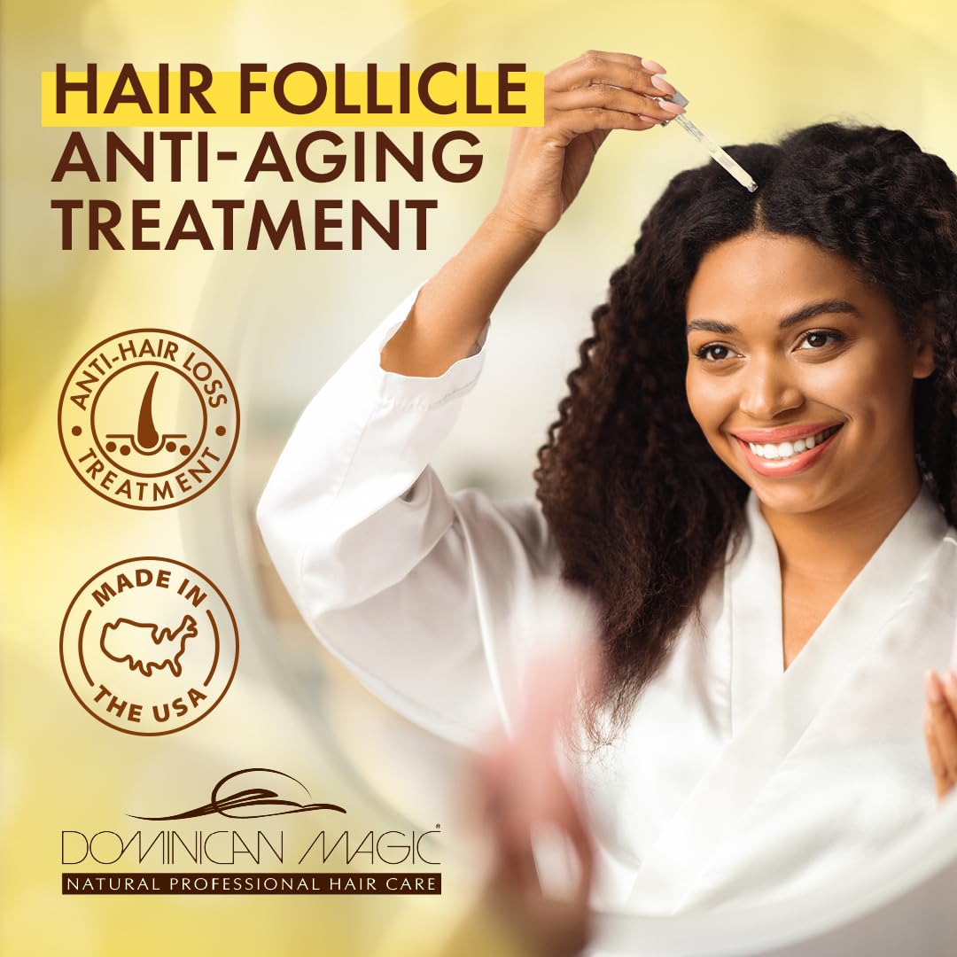 Dominican Magic Hair Follicle Anti-Aging Scalp Drop Hair Tonic with Rosemary and Cinnamon, Gotero Anti-Caida, Helps Stimulate Ha