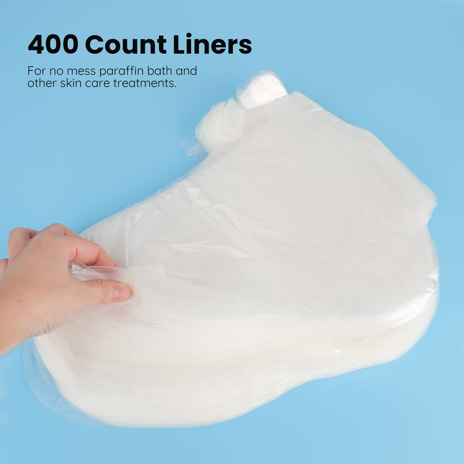 Segbeauty Paraffin Bath Liners For Foot, 400 Counts Plastic Foot Covers, Booties For Feet Thermal Foot Liners, Foot Bags With 40