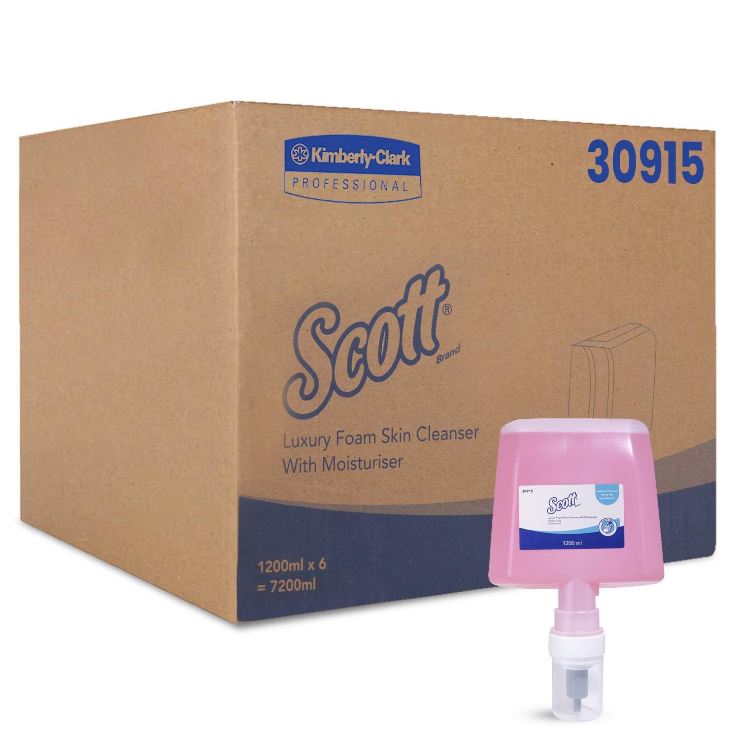 Scott Gentle Handwash Foam Soap, Pack Of 6, 1.2L/Cassette (Total 7.2 Liters) (30915)