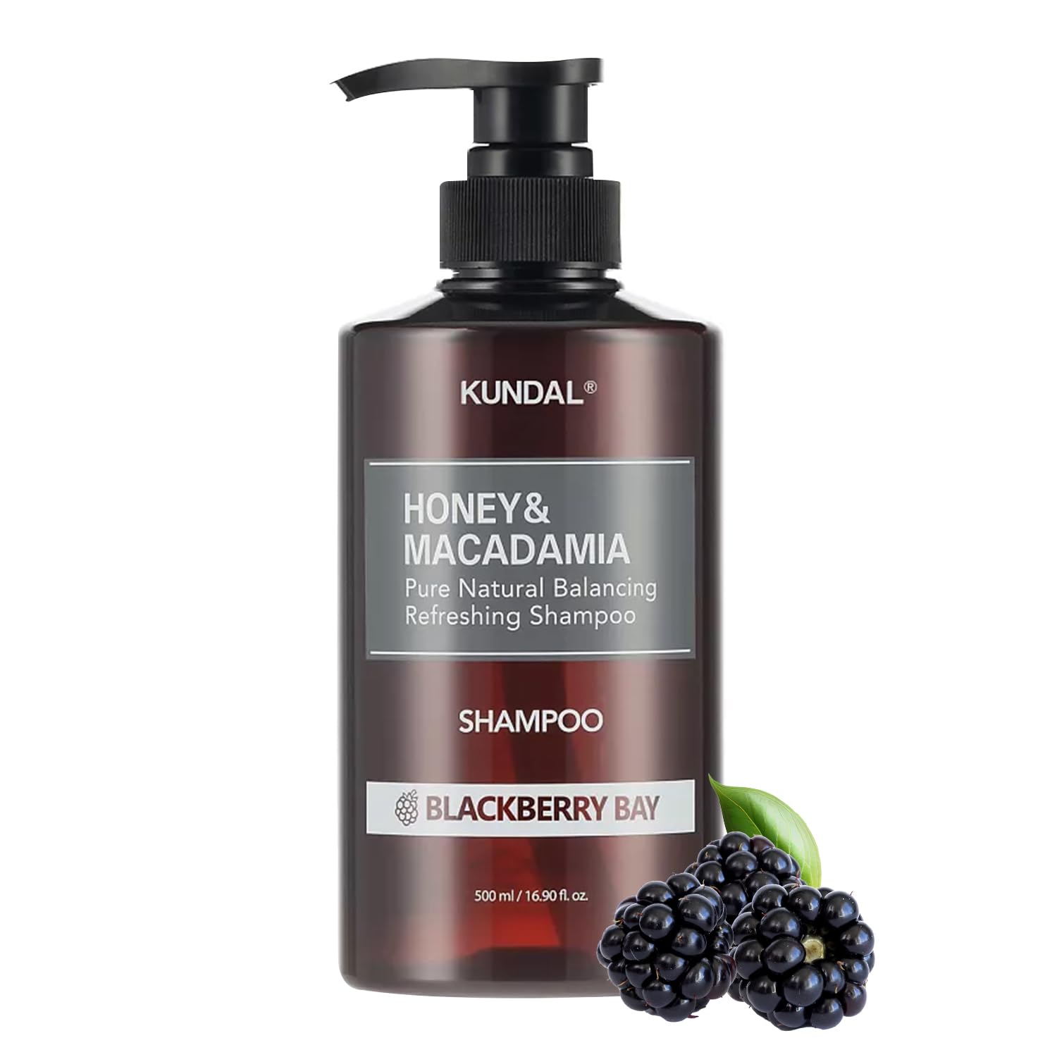 Kundal BLACKBERRY BAY Sulfate Free Moisturizing Shampoo for Dry Damaged Hair with Argan Oil, 16.9 oz(500ml), Sulfate Free Parabe