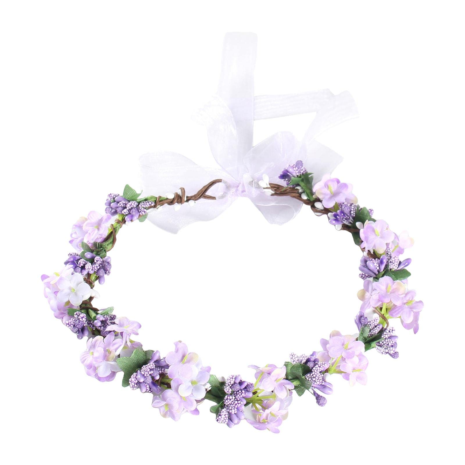 Club Bollywood Flower Headband Floral Crown Adjustable Wreath for Festival Wedding Violet|Clothing, Shoes & Accessories | Womens