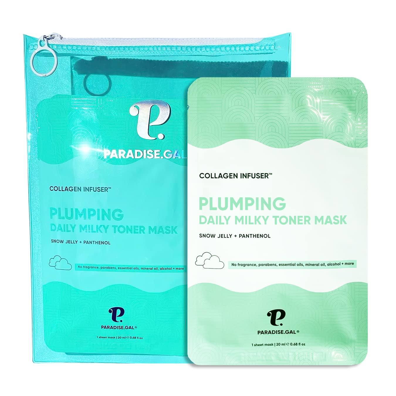 Paradisegal 10 Face Masks Korean Skin Care - Plumping Collagen Infuser With Snow Jelly, Panthenol, Niacinamide, Ceramide | Best