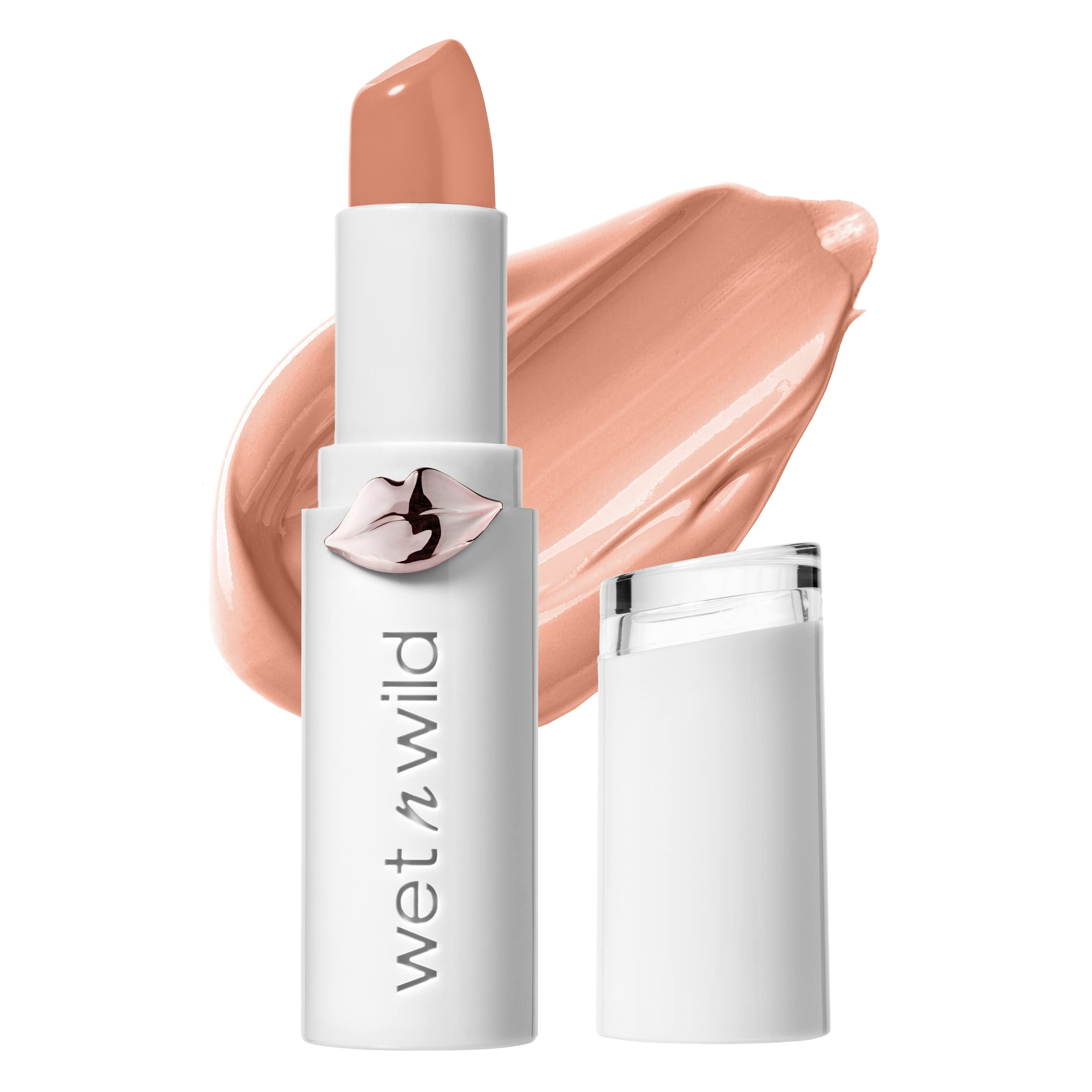 wet n wild Mega Last High-Shine Lipstick, Peach Please, 1 Count, Cruelty-Free & Vegan, Buildable Creamy Color