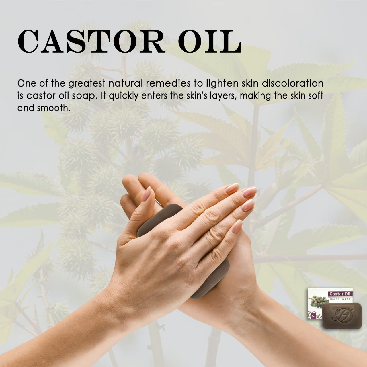 HERBOGANIC Castor Oil Herbal Soap | Natural Bar Soap for Face and Body | Nourishing and Rejuvenating | Infused with Castor Oil |