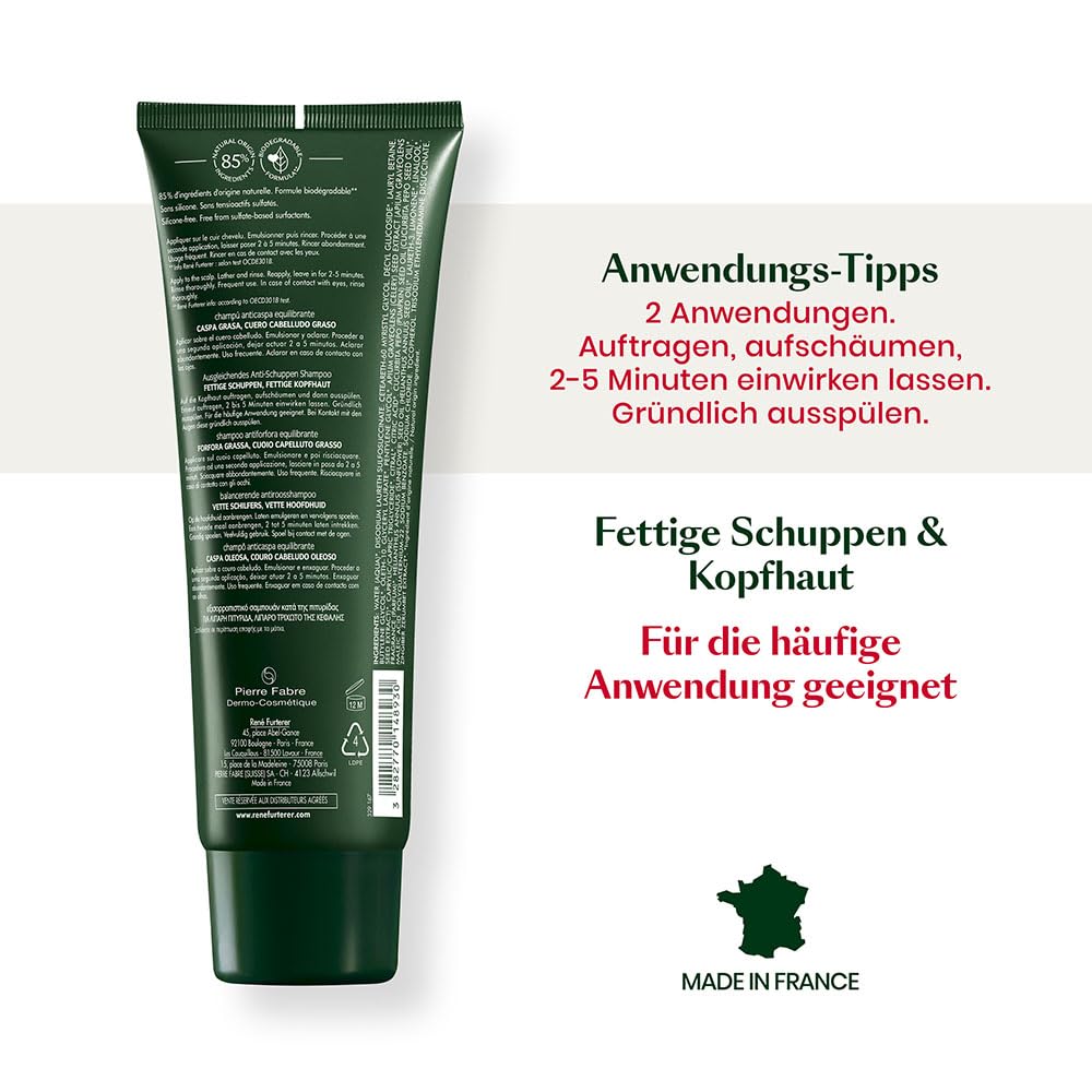 Rene Furterer NEOPUR Scalp Balancing Shampoo - For Dry Scalps Prone to Loose Dandruff - With Wild Ginger & Celery Seed - Dermato