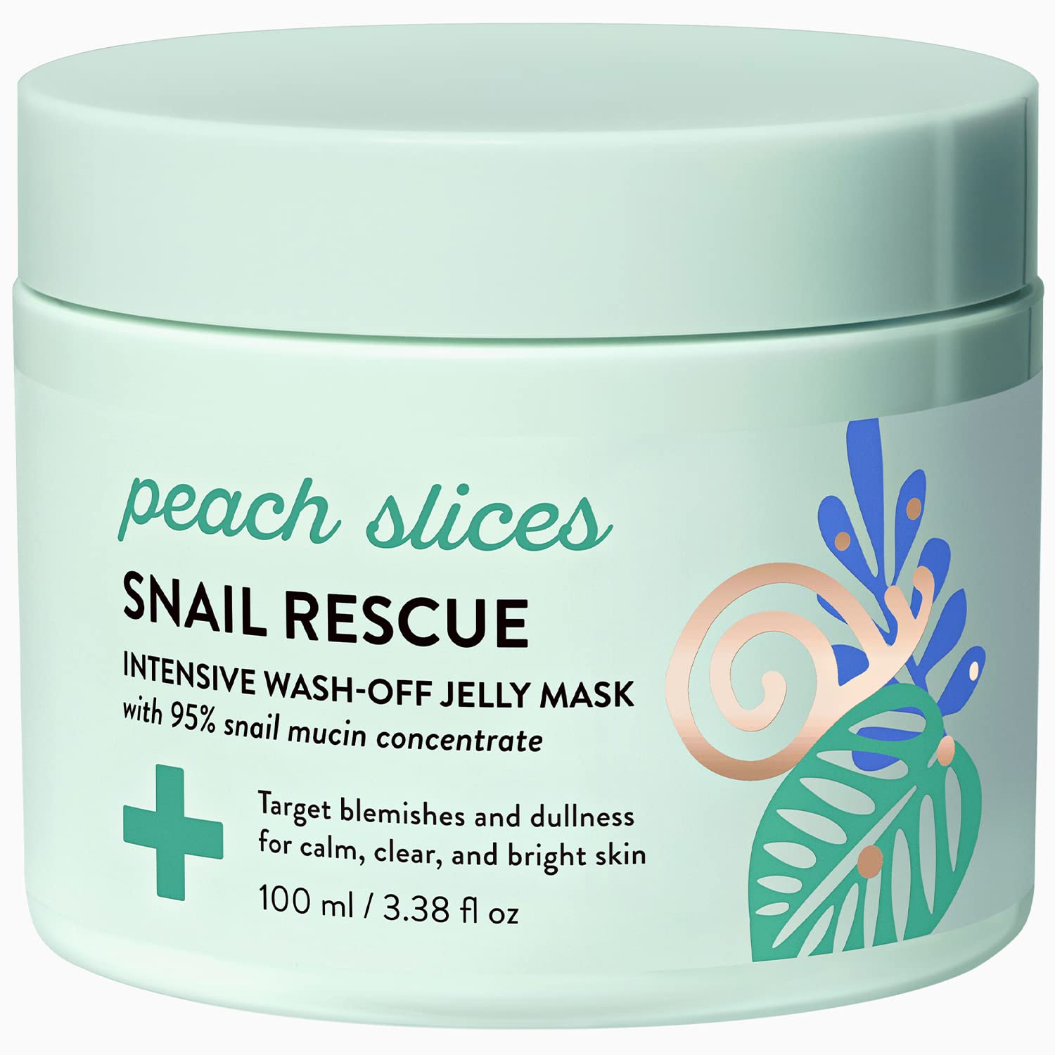 Peach Slices  Snail Rescue Intensive Treatment Wash-Off Face Mask  95% Snail Mucin  For Dark Spots & Blemishes  Refreshing & Cal