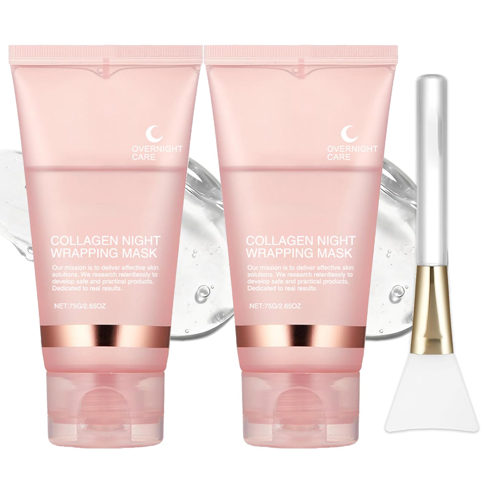 ZANSHI 2PC Collagen Night Wrapping Mask,Overnight Peel Off Face Mask for Women,Deeply Hydrate,Firm Skin & Minimize Pores,AntiAg
