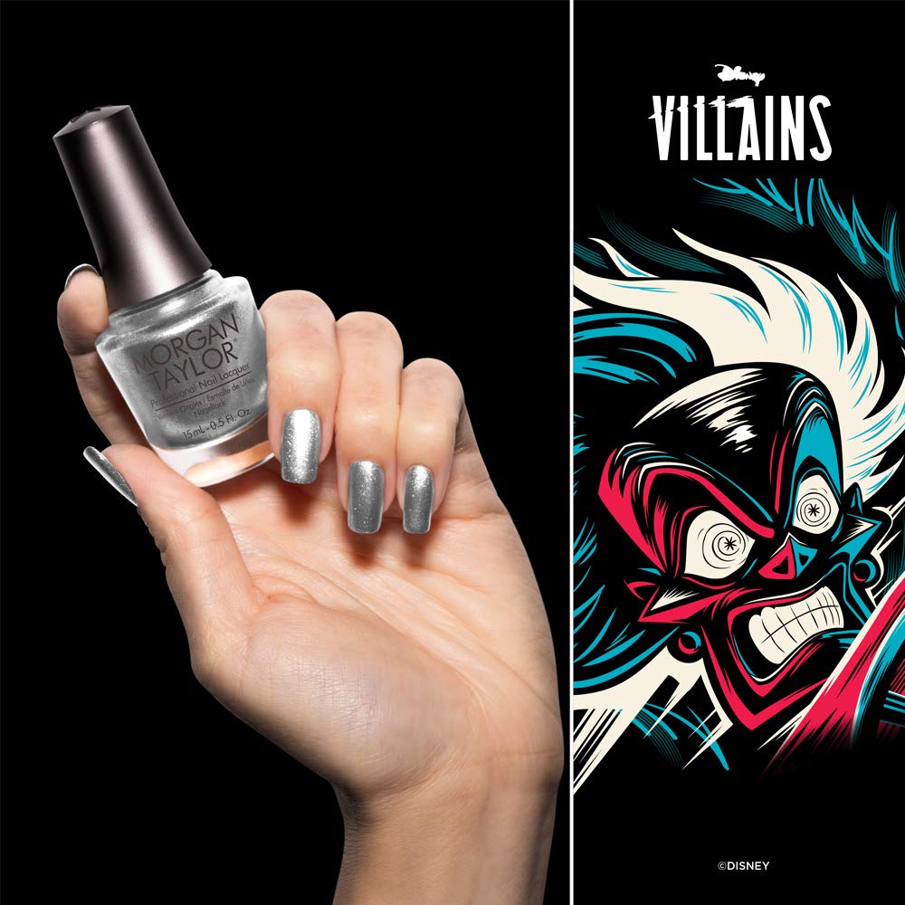 Morgan Taylor Nail Lacquer Disney Villains Collection (Fashion Above All) Silver Nail Polish, Finger Nail Polish, Long Lasting N