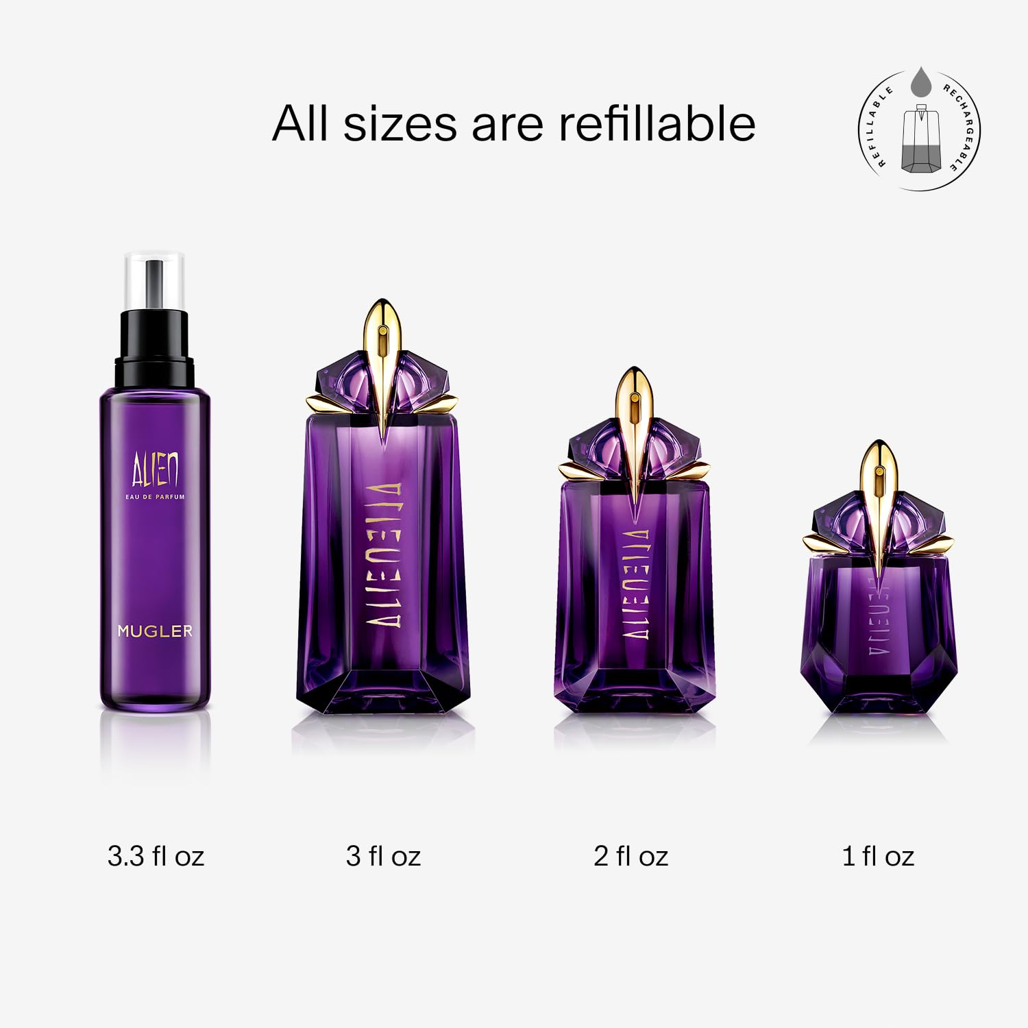 Alien By Thierry Mugler, 3 Oz Eau De Parfum Spray For Women Refillable