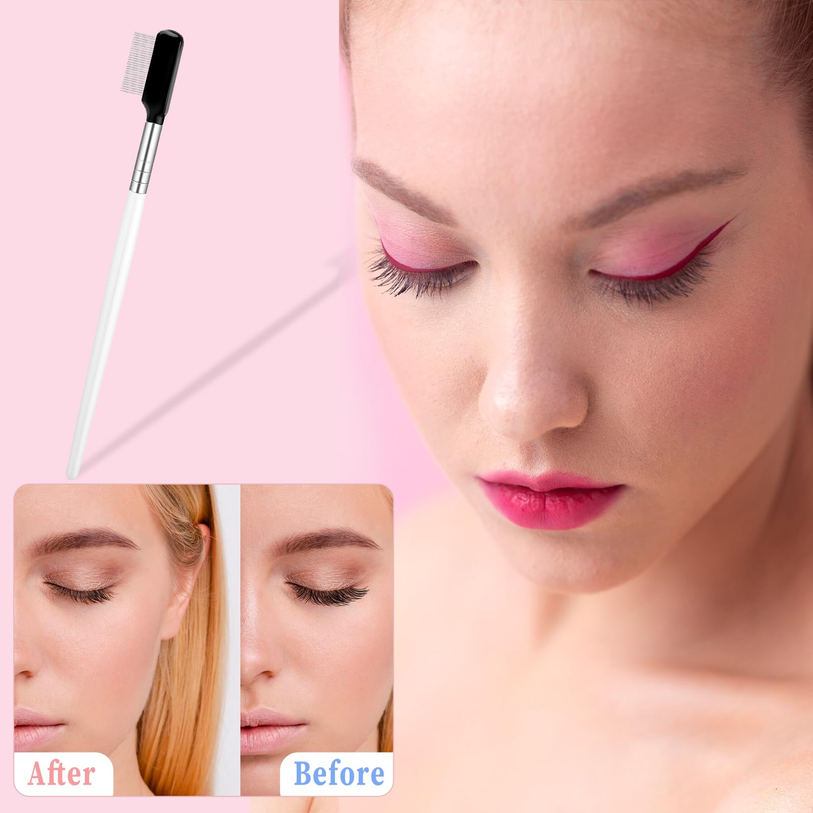Zeyiyer Eyelash Separator Tool, Eyelash Comb, Professional Eyelash Seperator, Eye Lash Grooming Comb, Metal Eyelash Comb For Eye