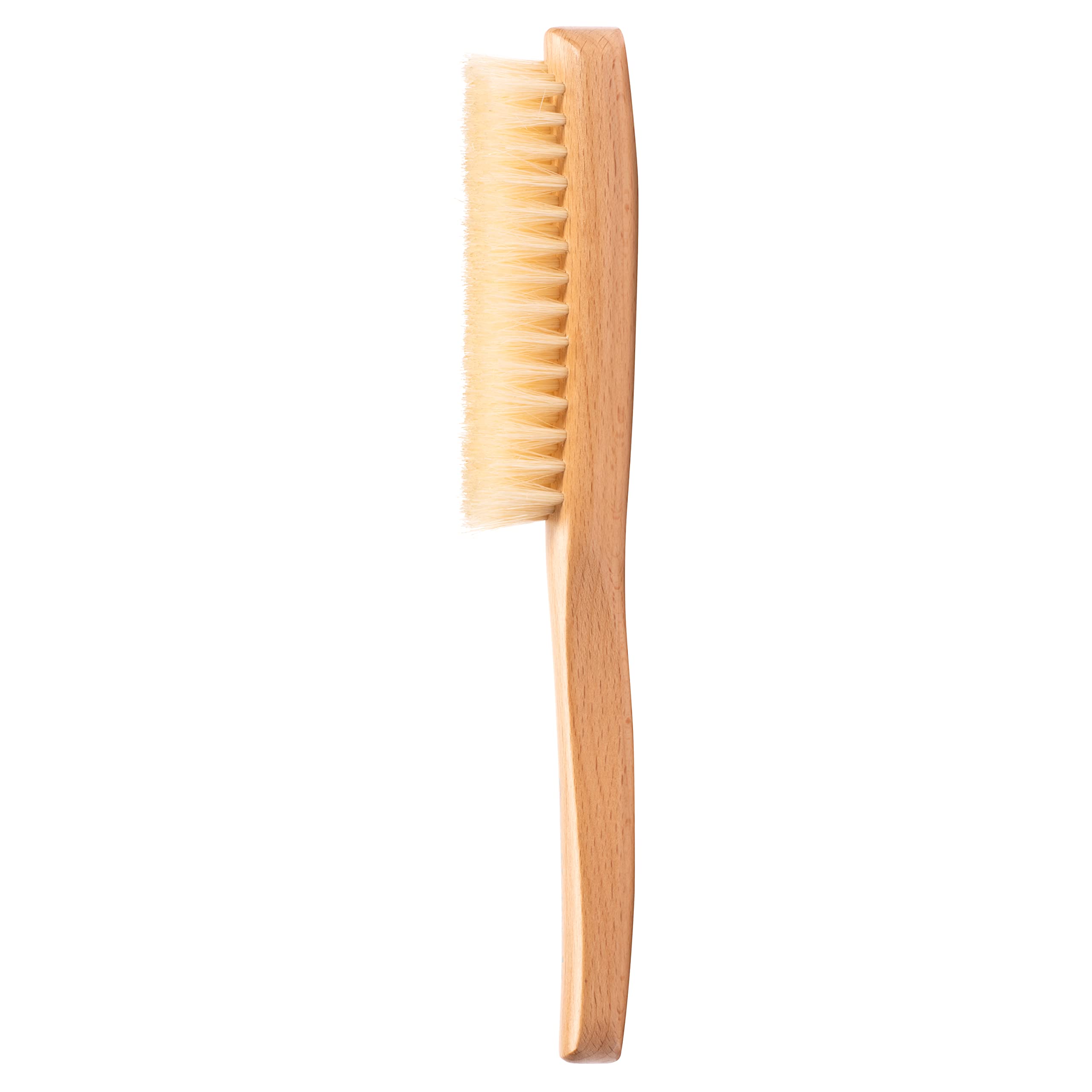 GranNaturals Boar Bristle Slick Back Hair Brush - Soft White Bristle Smoothing Hairbrush for Slicking Hair to Create Sleek Style