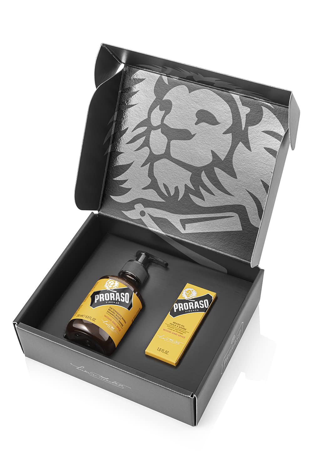 Proraso Beard Care Kit for Men, Beard Wash & Oil with Sandalwood to Tame, Cleanse & Detangle Full, Thick and Coarse Beards, Wood