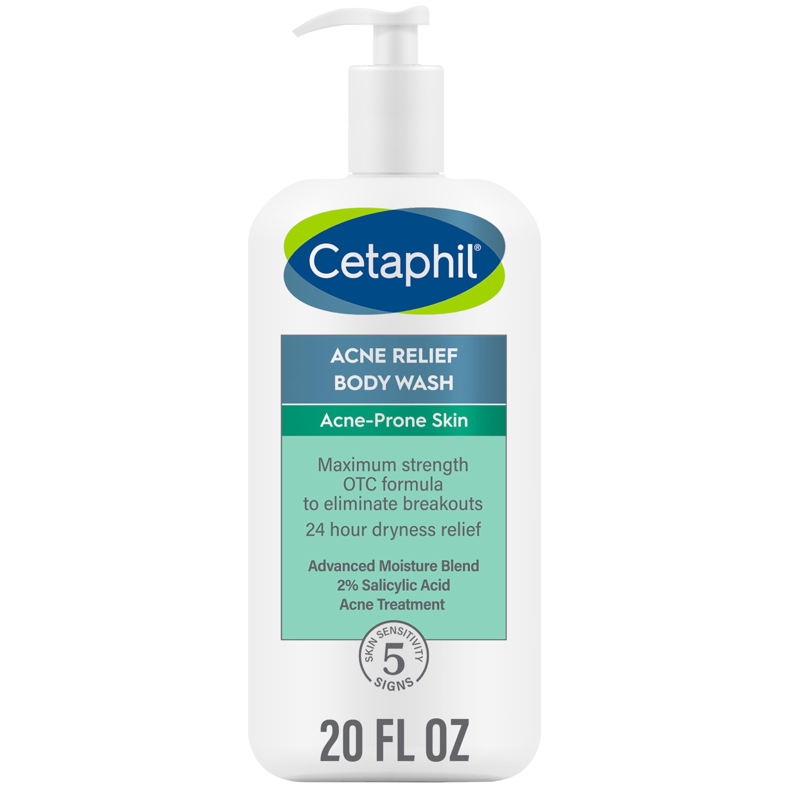 Cetaphil Body Wash, New Acne Relief Body Wash With 2% Salicylic Acid To Eliminate Breakouts, Gently Exfoliates And Provides 24Hr