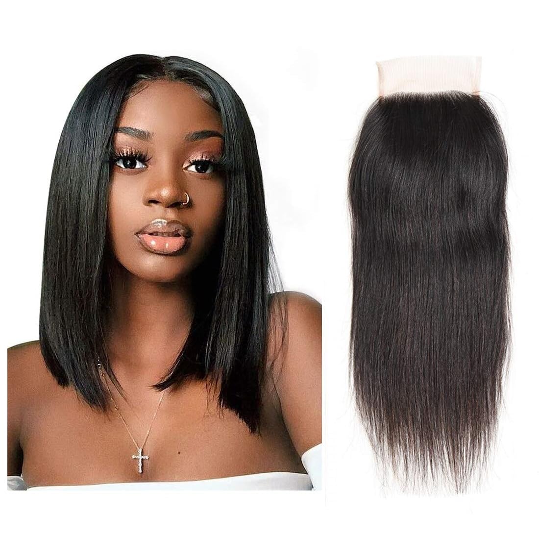 Straight Lace Closure Human Hair 4x4 HD Lace Closure 8 Inch Unprocessed Brazilian Virgin Hair Lace Frontal Free Part Closure 100