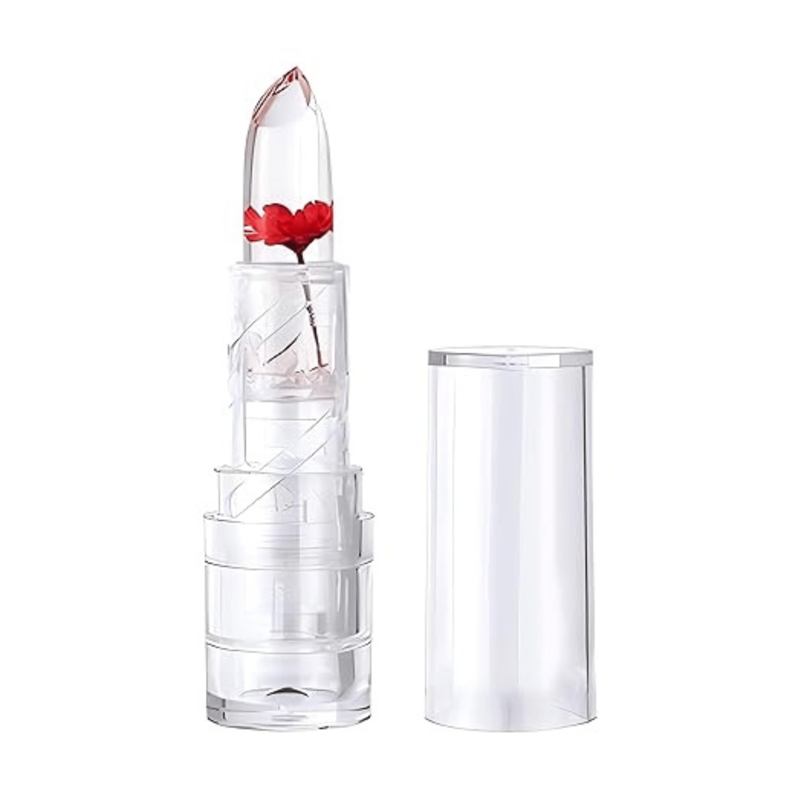 Flower Jelly Lipstick  Moisturizing ColorChanging Lip Balm With Real Flower Inside | Hydrating Clear Lipstick For Soft & Gloss
