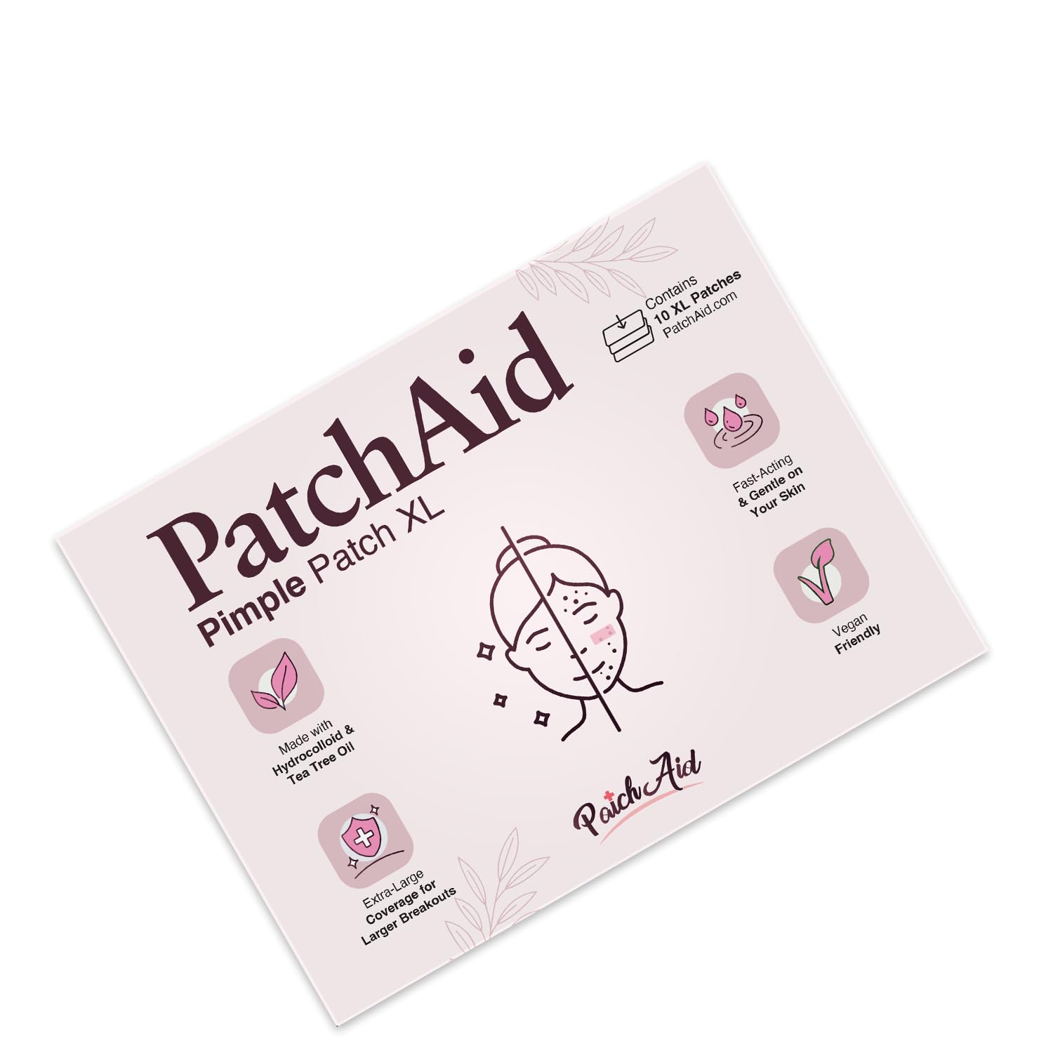 Hydrocolloid Pimple Spot Treatment XL Patch with Tea Tree Oil by PatchAid (10 Count)