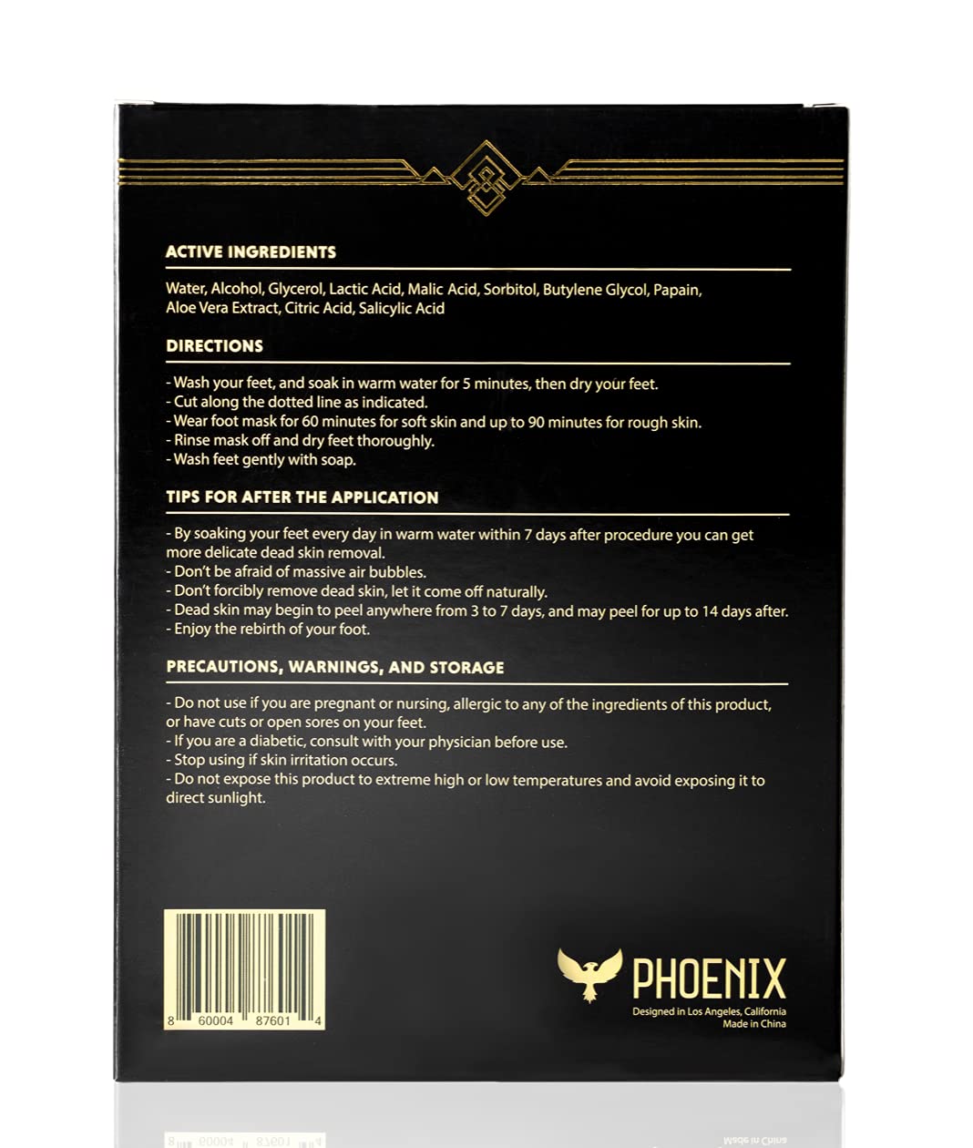 (Pack of 2) Phoenix Foot Peel for Men - Extra Large - Extra Strength - Exfoliating Dry Feet Treatment - Callus Remover - Unscent