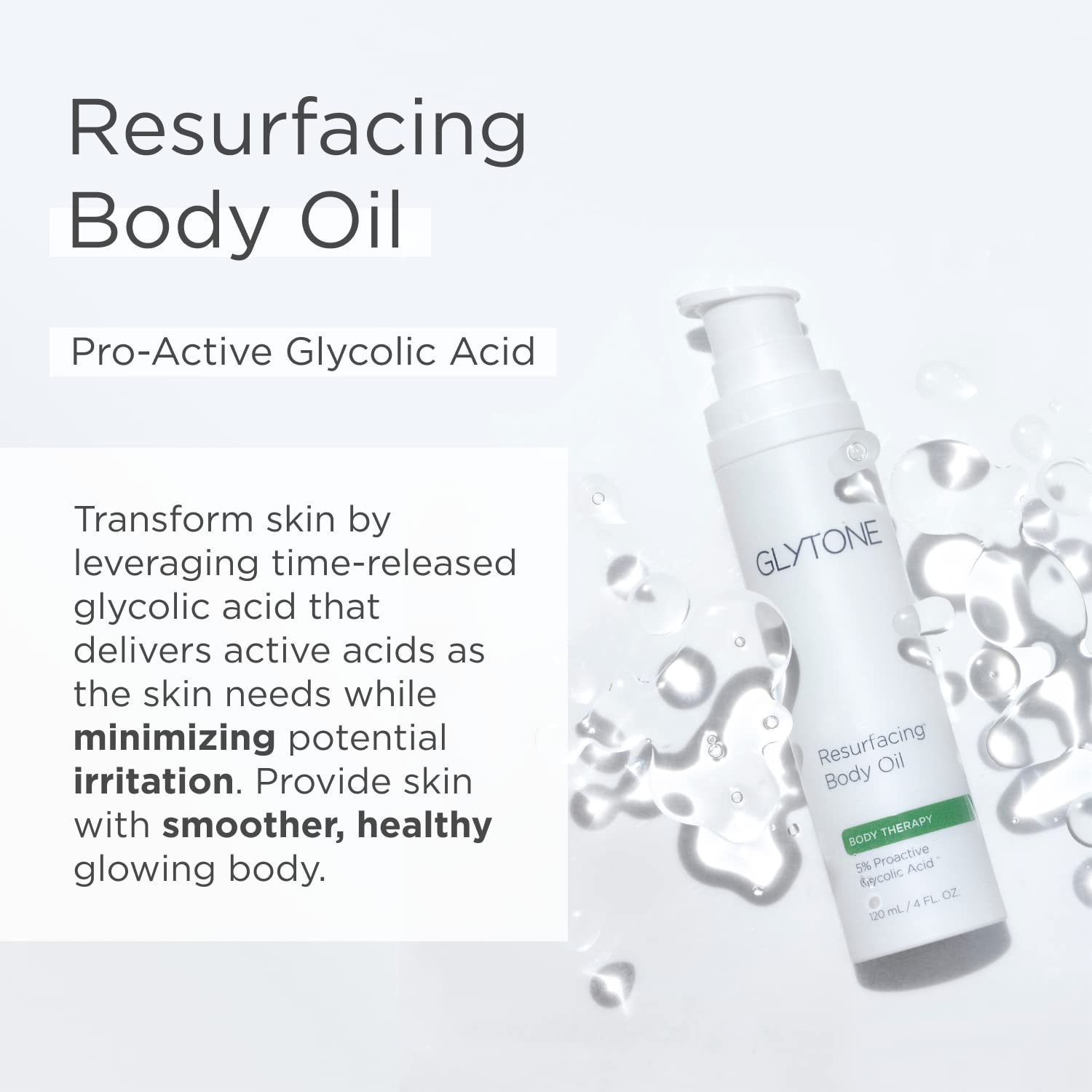 Glytone Resurfacing Body Oil - 5% Proactive Glycolic Acid - For Rough Skin Prone To Keratosis Pilaris - Fragrance-Free - 5 Fl. O