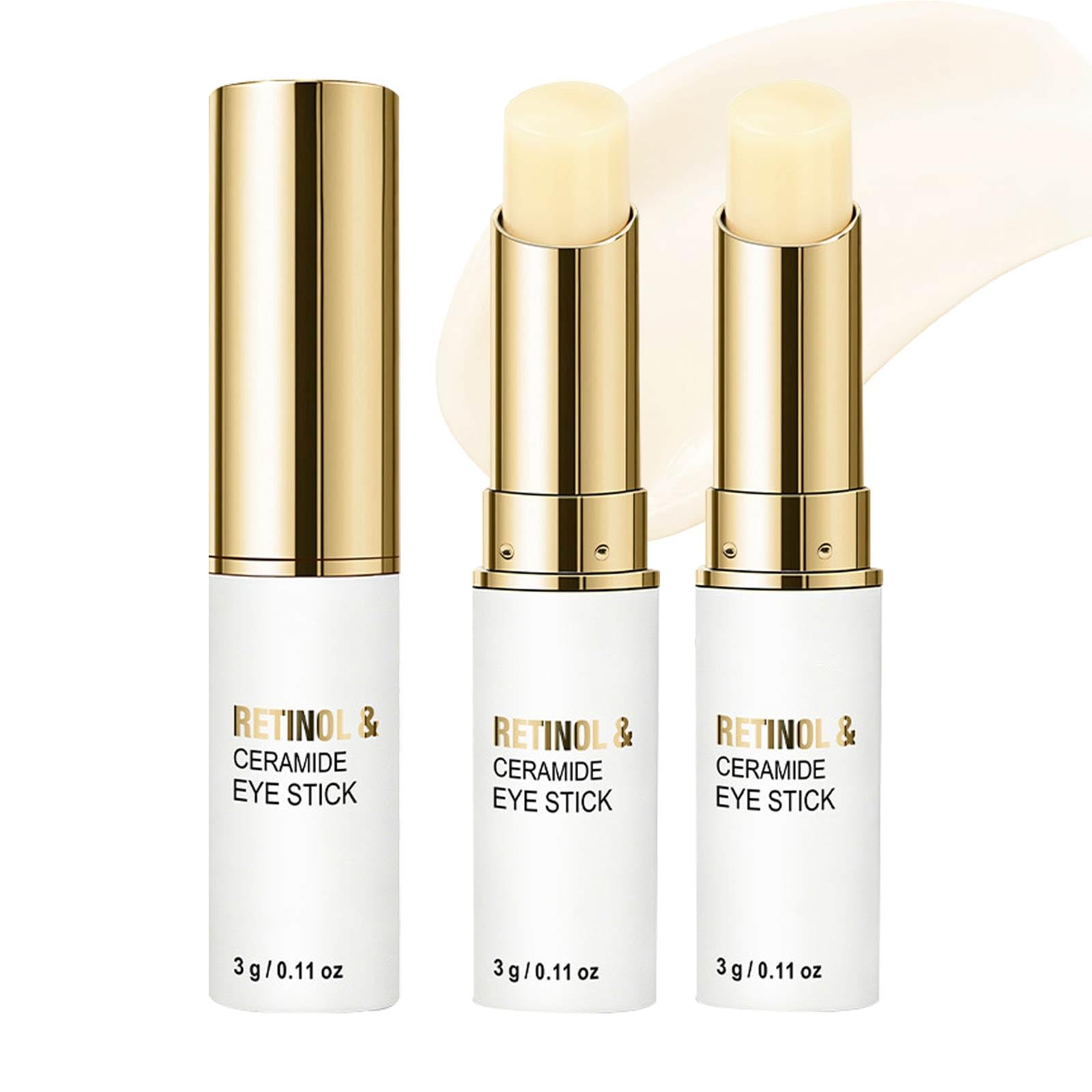 Domality 2pcs Retinol Under Eye Brightener Stick, AntiAging Under Eye Balm with Ceramide, Reduces Wrinkles Dark Circles Puffine