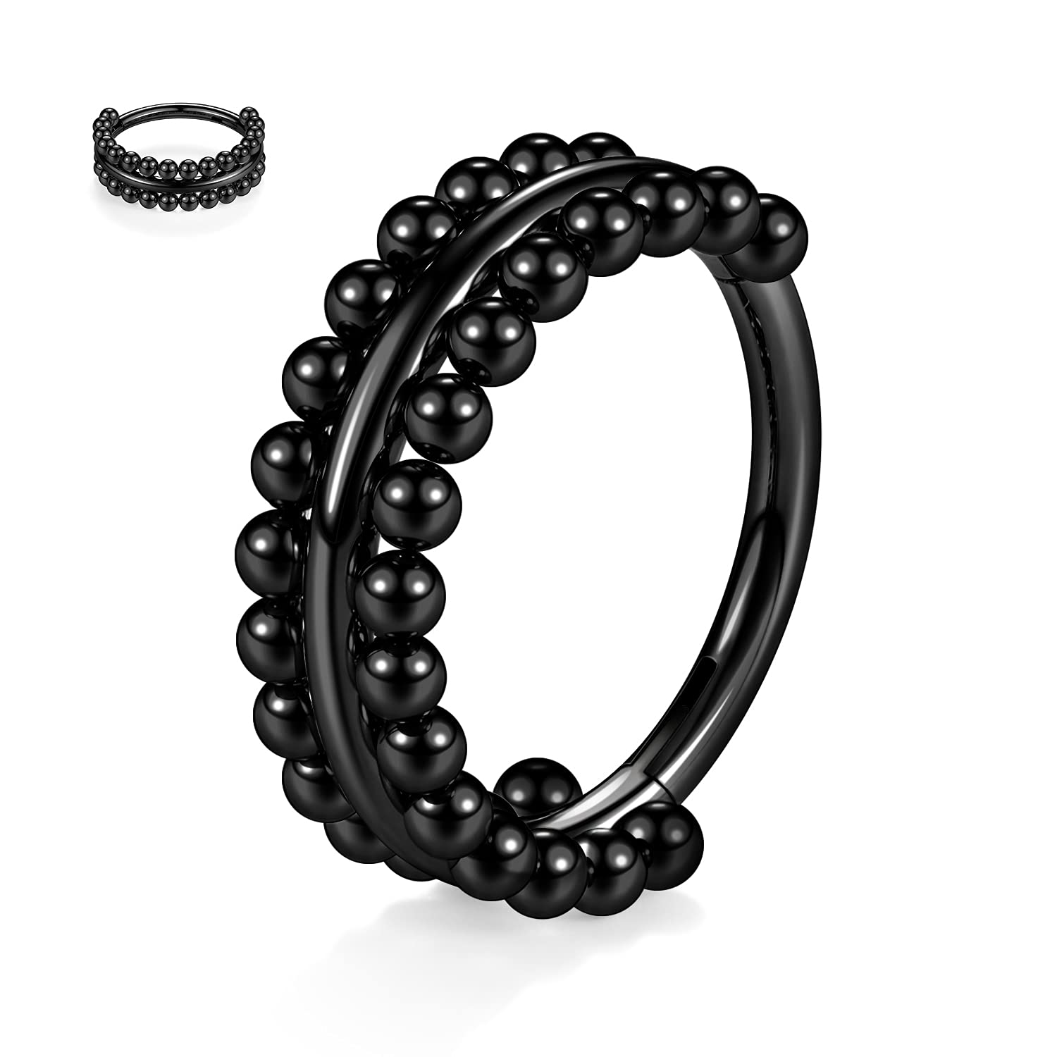 PEAKLINK 16G Septum Jewelry Daith Cartilage Lobe Earrings Conch Piercing Jewelry Conch Hoop Clicker Ring Double Stacked Helix Hi