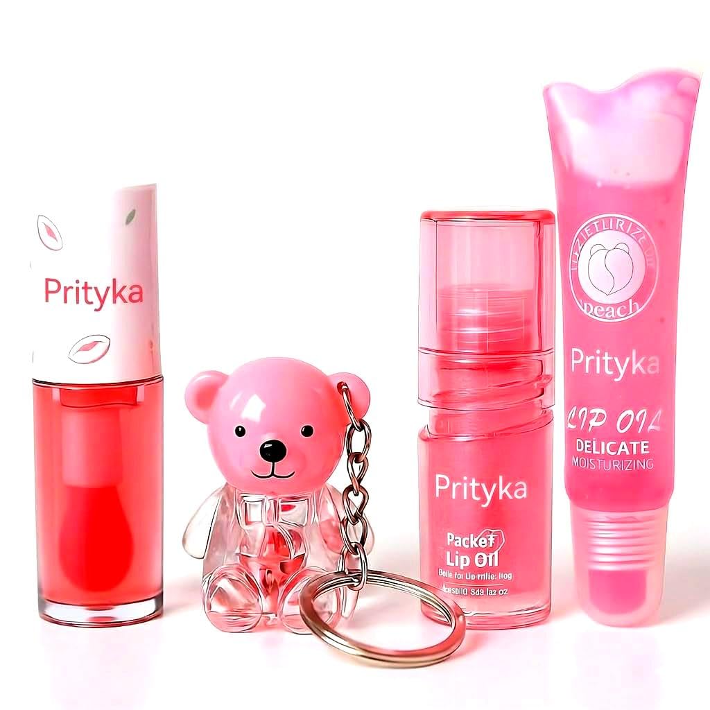 Viral Korean Kawaii Lip Plumping Hydrating Gloss Combo Set Of 4  Diffrent Designs Glosses Ph Waterproof Longlasting Color Chang