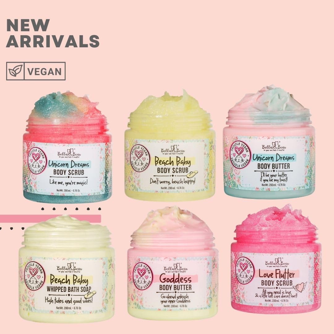 Bella & Bear Beach Baby Whipped Bath Soap And Shave Cream - Body Wash Soap Moisturiser - Sls Free, Paraben Free, Cruelty-Free, B