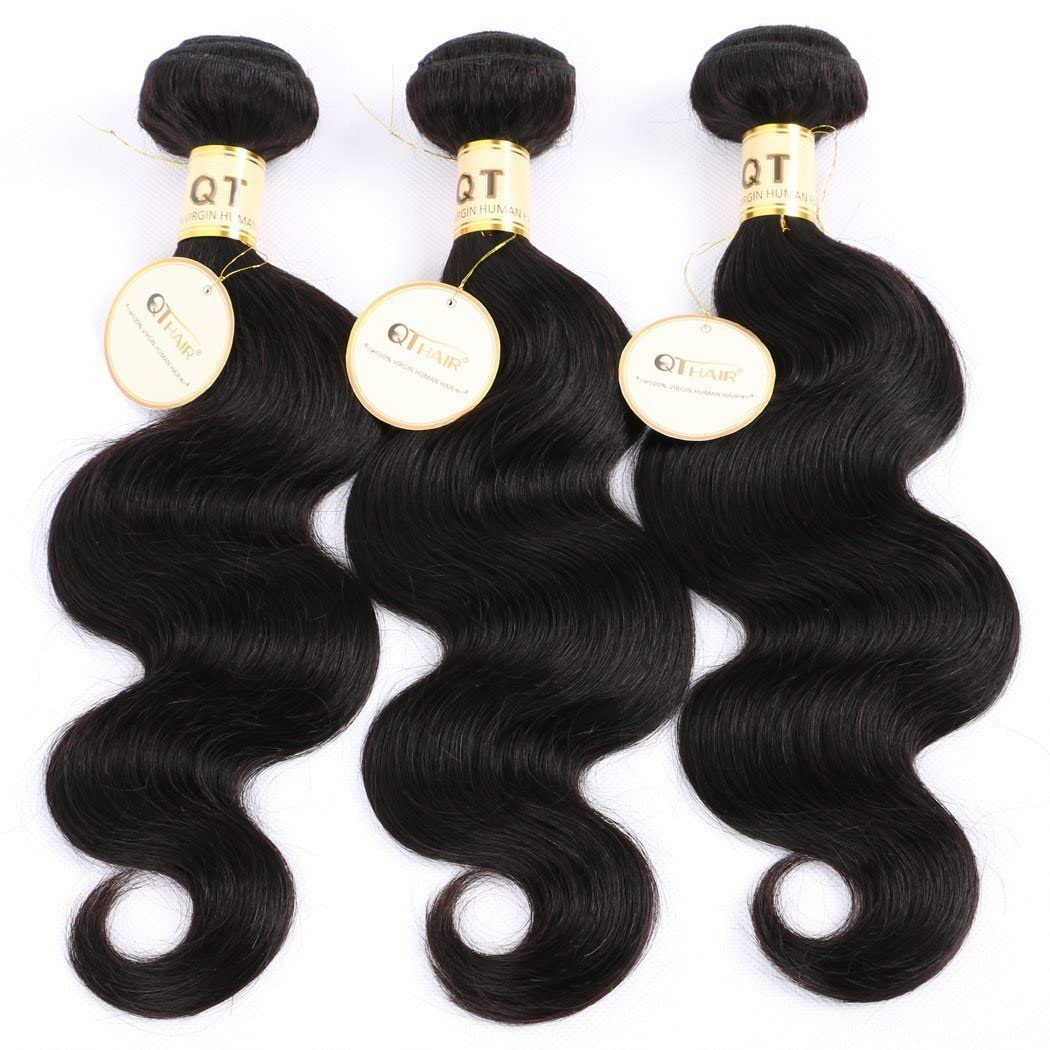 Qthair 14A Brazilian Hair Body Wave 28Inch 1 Bundle 100G Unprocessed Brazilian Body Wave Virgin Human Hair Natural Brazilian Hum