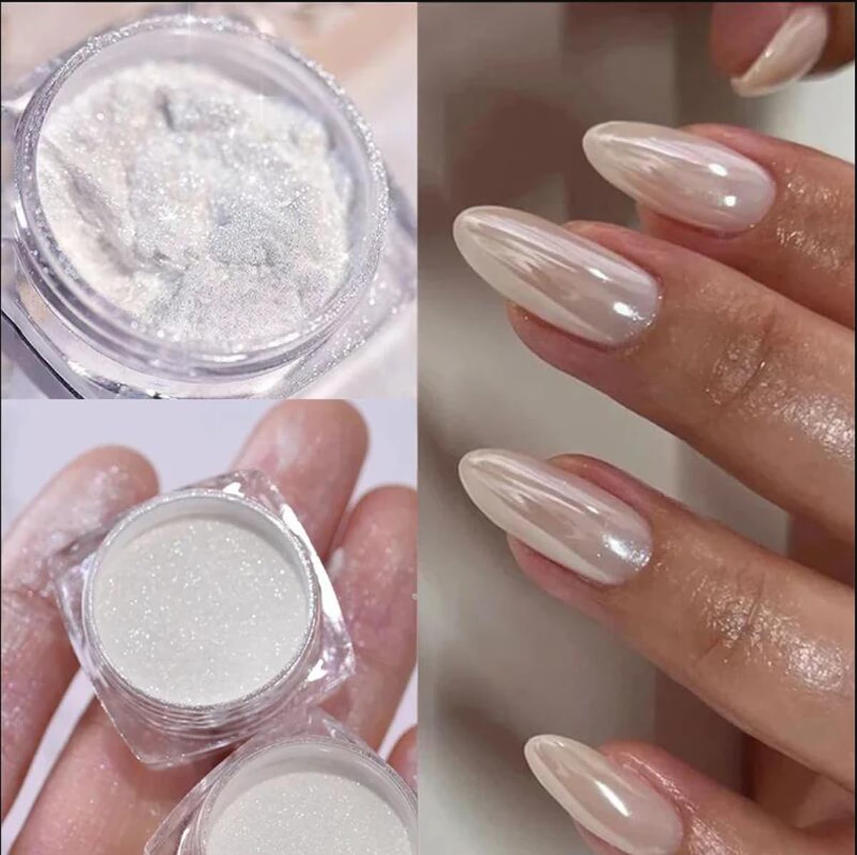 1 Box Laser Nail Glitter Peacock Mirror Powder Laser Dust Nail Art Chrome Pigment Powder Rose Gold Silver Mix Nail Art Glitter S
