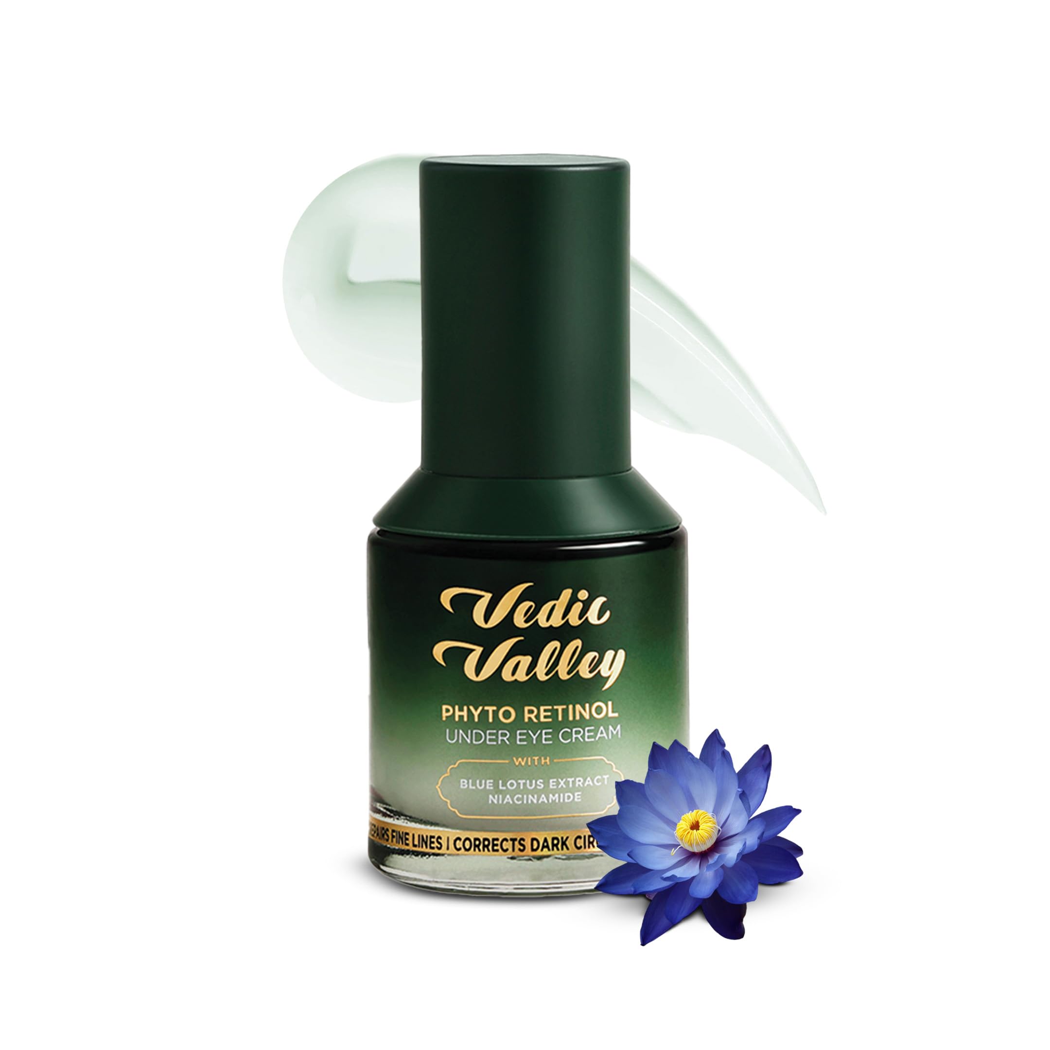 Vedic Valley PhytoRetinol Eye Cream For Dark Circles, Puffiness, Fine Lines & Wrinkles With Blue Lotus, Cacao Butter & Niacinam