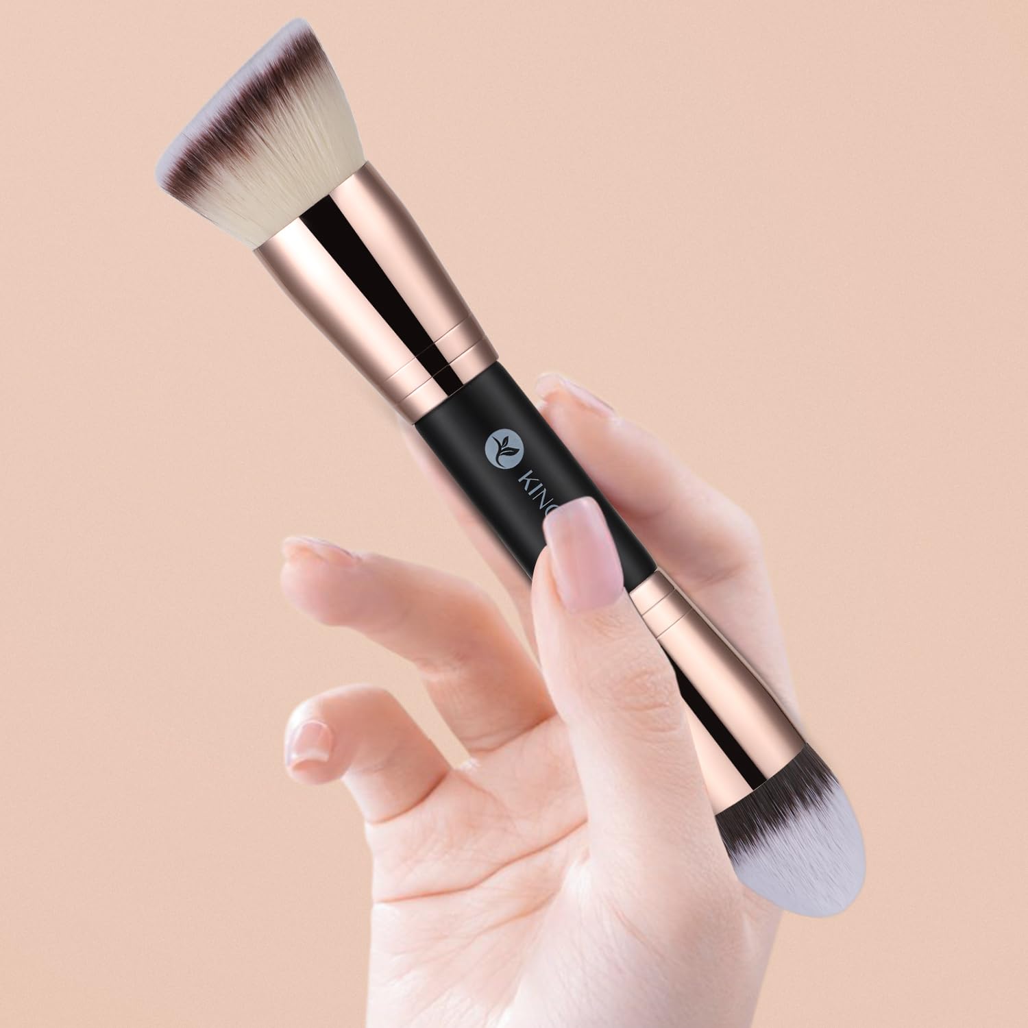 KINGMAS Foundation Makeup Brush, Double-Ended Makeup Brushes Angled/Tapered Top for Blending Liquid Powder, Concealer Cream Cosm