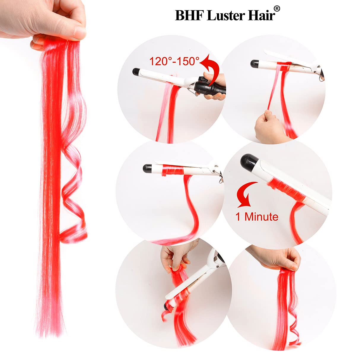 Bhf Green Red Hair Extensions Clip In Halloween Hair Accessories For Kids Girls Women Bright Vibrant Neon Hair Extensions Fairy