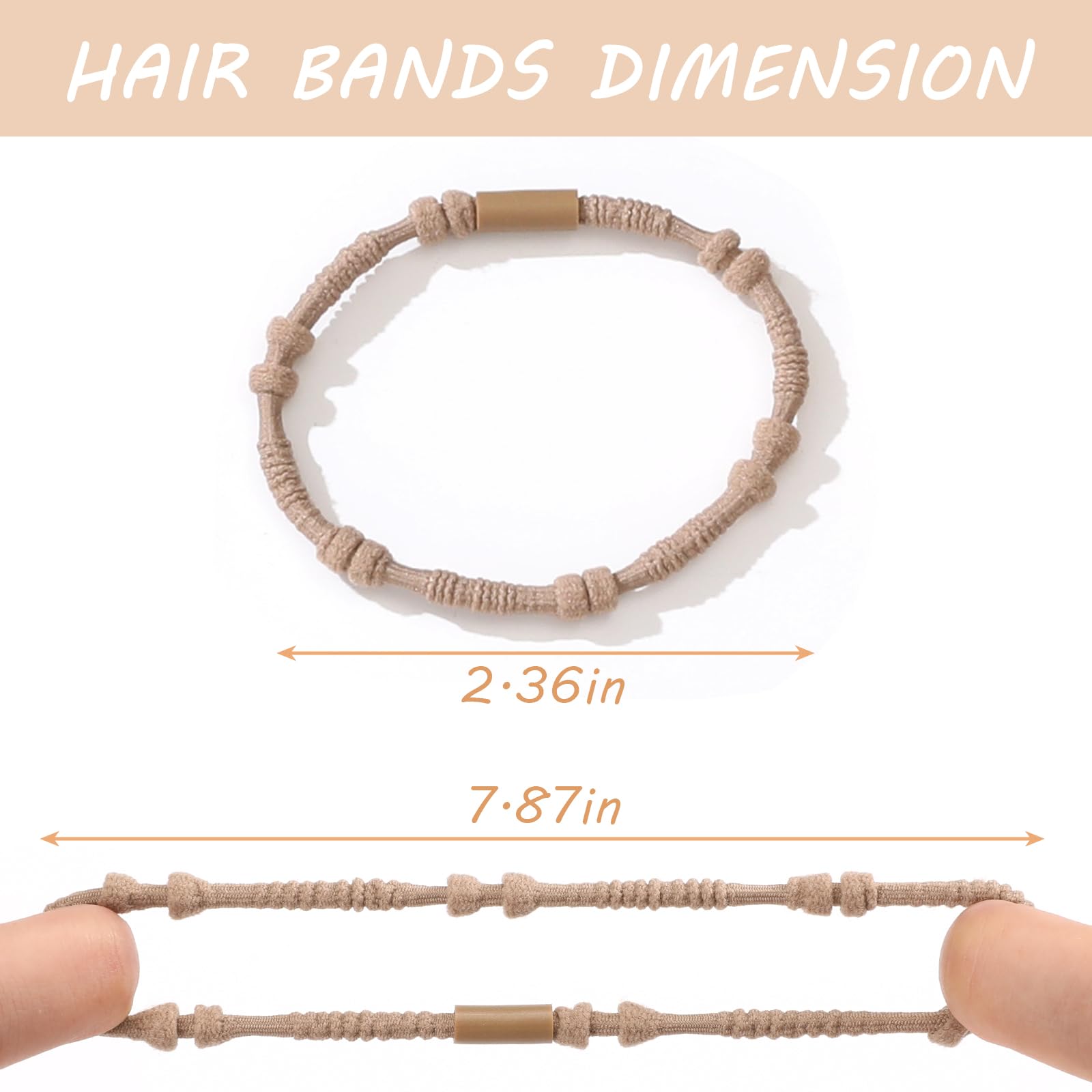 Sygy 20 Pcs Boho Hair Ties, Light Color Scrunchies For Thick Or Thin Hair, 4 Styles Hair Ties For Ponytail Holders, 2.36'' Hair