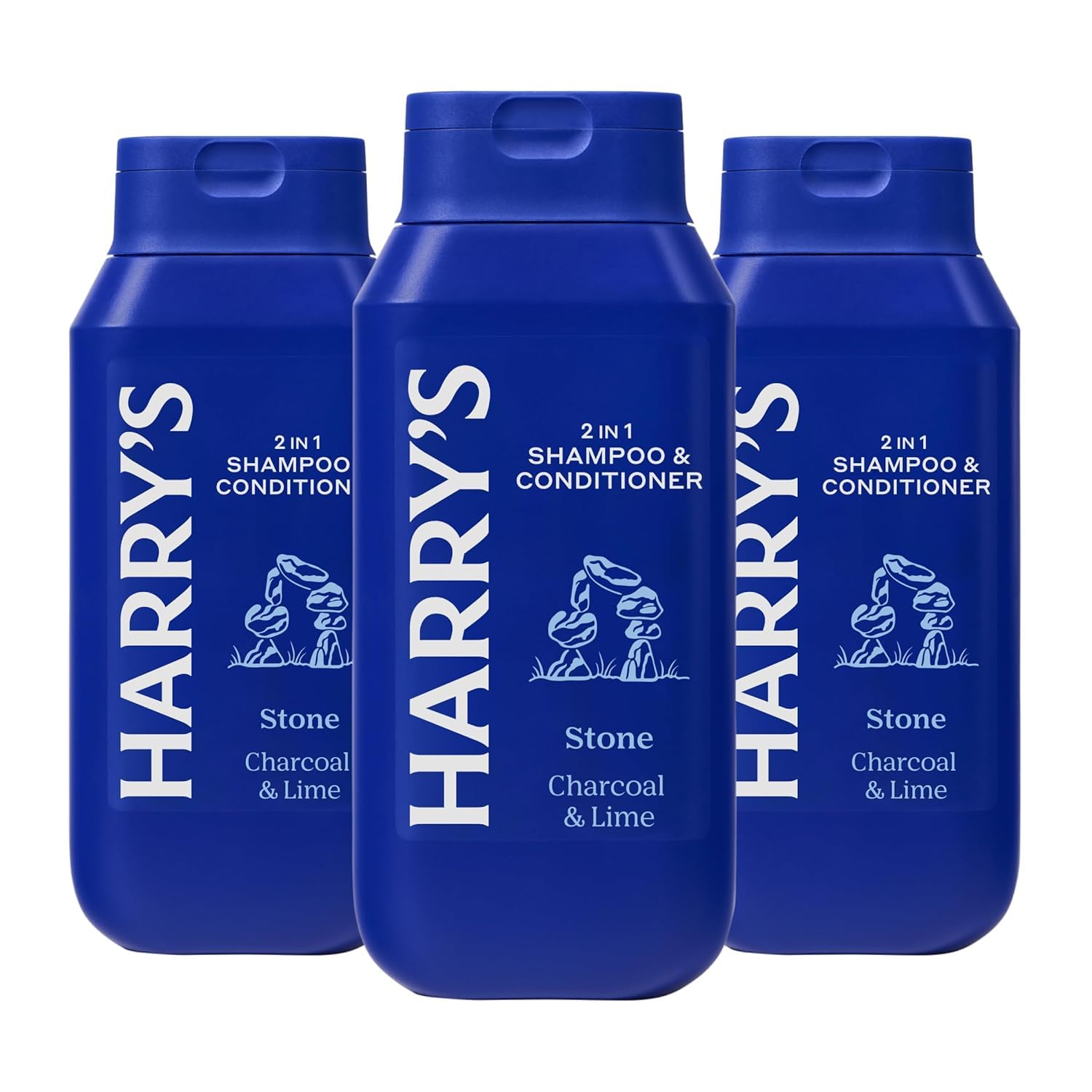 Harry's Men's 2 in 1 Shampoo and Conditioner for All Hair Types - Stone - (3 Pack) 14 fl oz - No Parabens or Sulfates