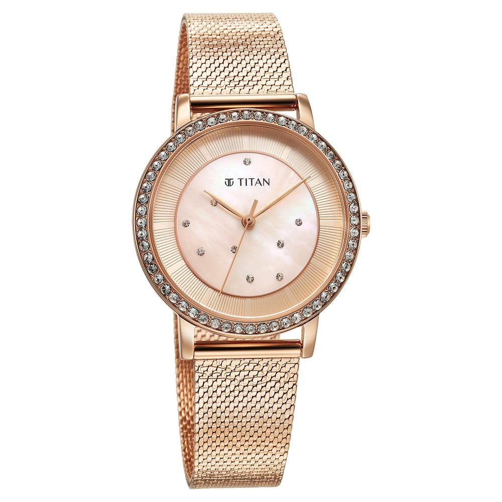 Titan Analog Rose Gold Dial WomenS Casual Watch
