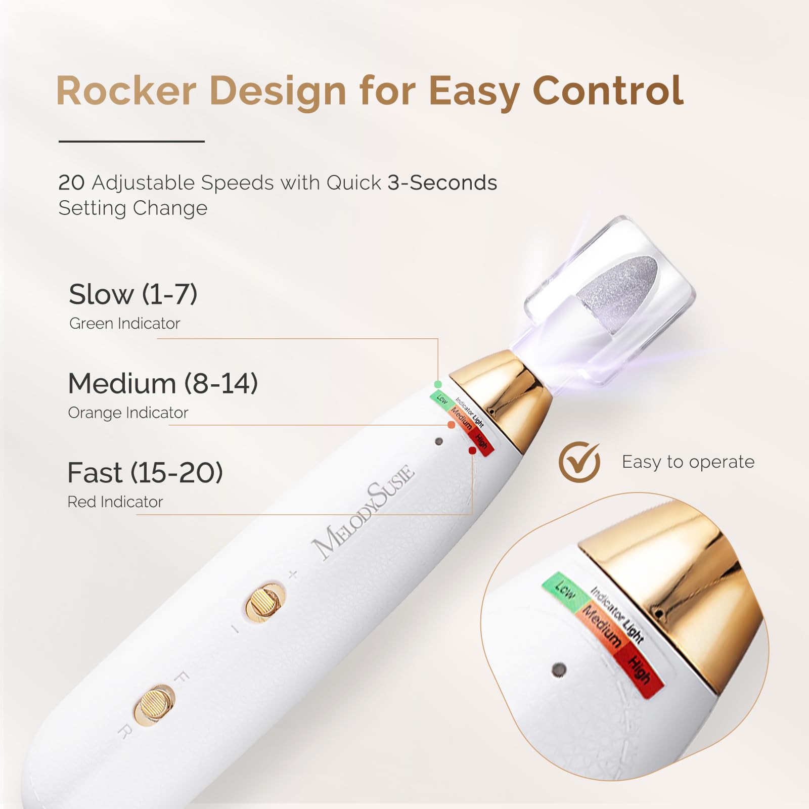 Melodysusie Professional Manicure Pedicure Kit, Cordless 8-In-1 Electric Nail Drill With 20 Speeds, Rechargeable E-File For Thic