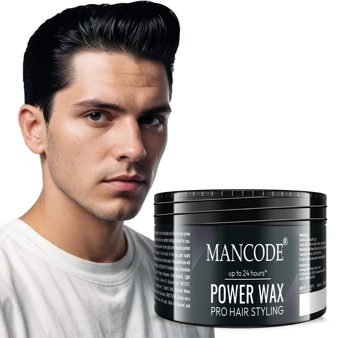 Mancode Power Wax Pro Hair Styling Cream Wax Level 5 | 24 Hour Strong Hold & Matte Finish | Easy To Wash & Flexible Styling | No