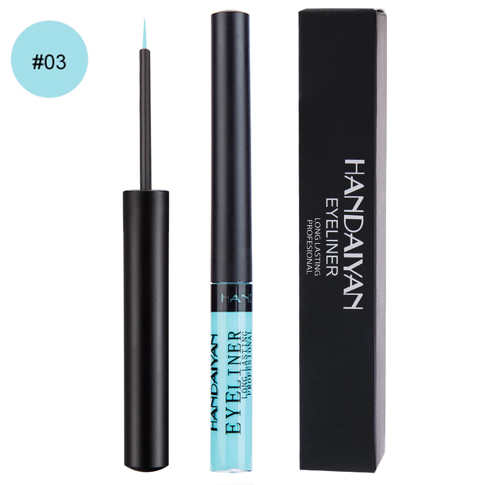 Dekrion Liquid Eyeliner, Matte Colored Eyeliners, Sky-Blue Eyeliner, White Black Red Brown Green Purple Waterproof High-Pigmente