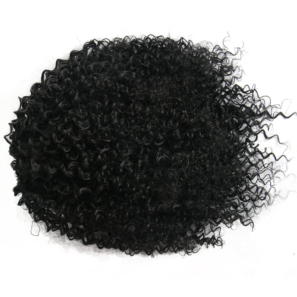 Rosessea Short Afro Kinky Curly Ponytail Hair Piece For African American Ponytail Extension Synthetic Afro Kinky Curly Ponytail