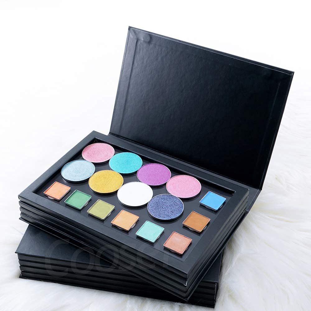 Coosei 4-Layer Book Shaped Magnetic Eyeshadow Palette Empty Makeup Storage Box For Eyeshadow Lipstick Blush Powder Extra Large B