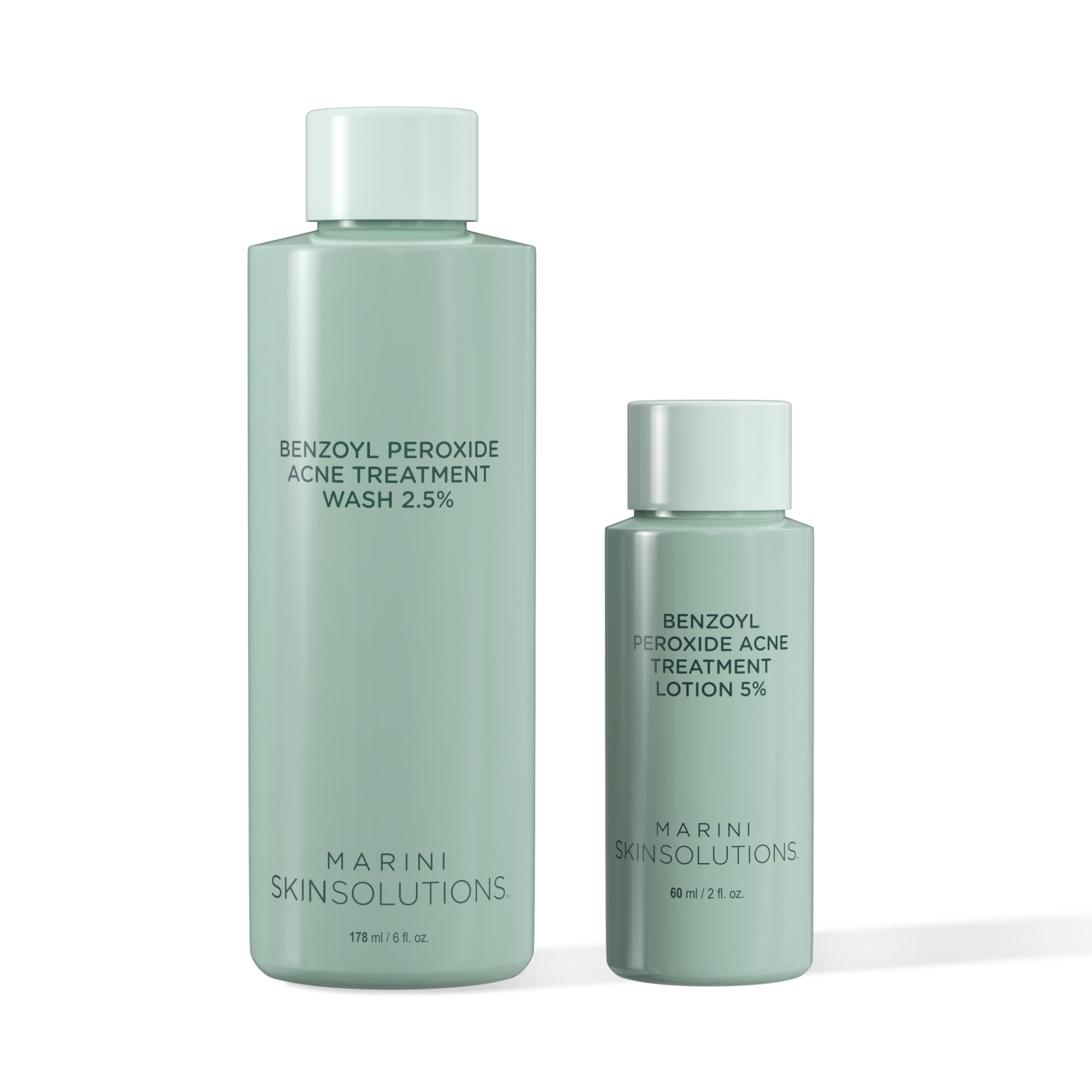 Marini SkinSolutions Benzoyl Peroxide Acne Treatment Lotion 5% (2 fl oz) + Wash 2.5% (6 fl oz)