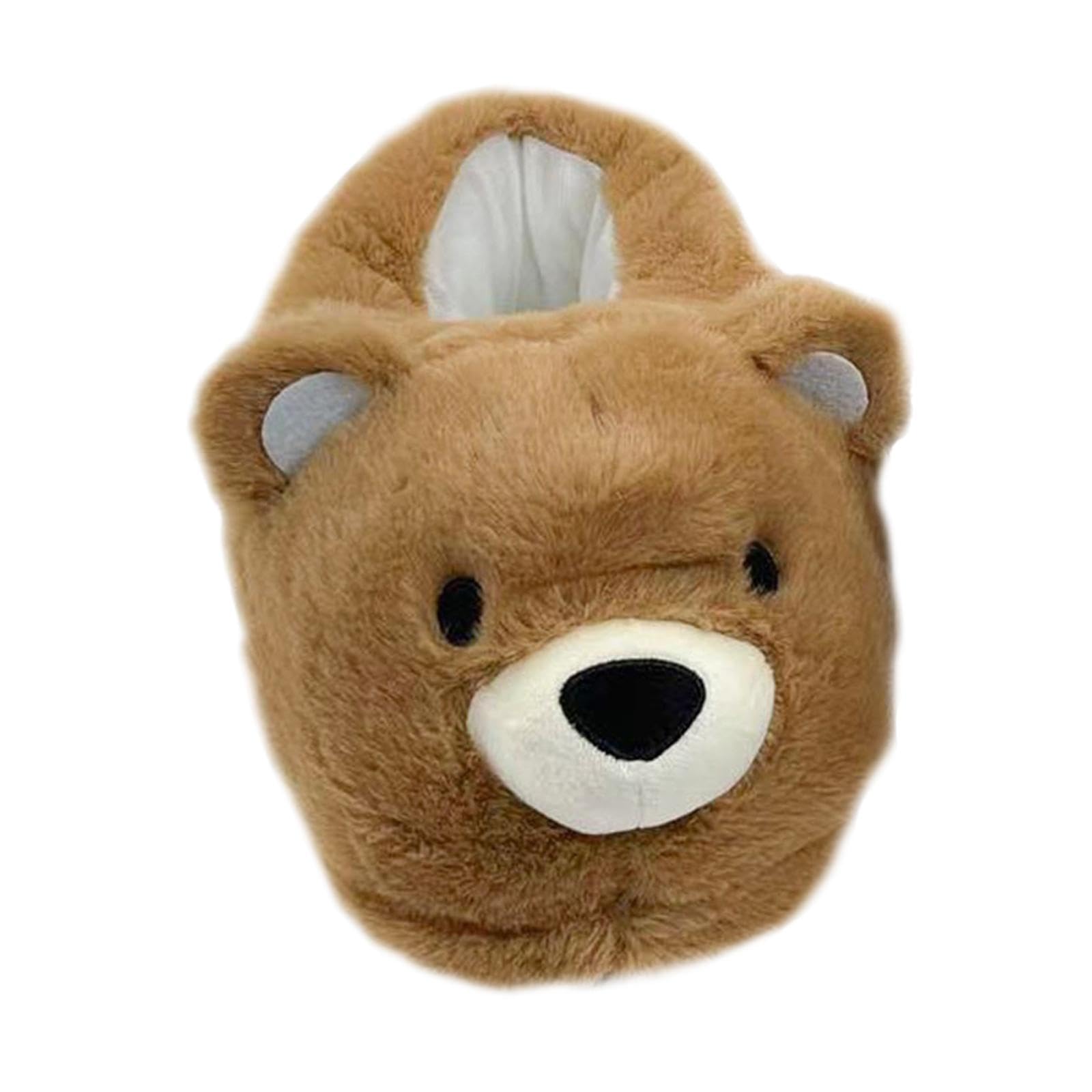 Snappsy Furry Animal Shoes Cartoon Bear Winter Warm Slippers For Bedroom Winter Dorm Brown