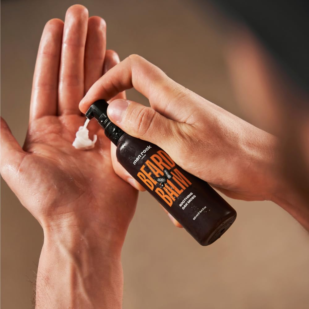 Men Rock Soothing Beard Balm - Oak Moss - Leave In Beard Conditioner for Men - Mens Skincare Products - Conditioning and Softeni