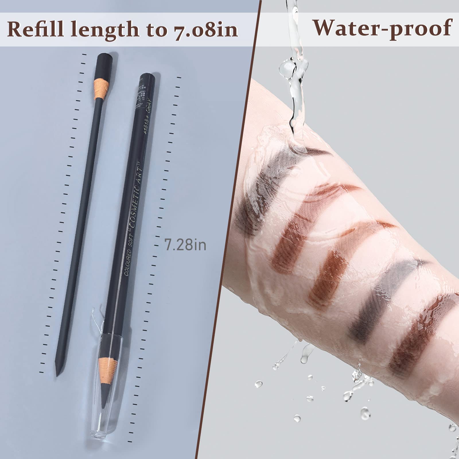 5Pcs Microblading Pencil Waterproof Eyebrow Peel-Off Pencil Pull Cord Microblading Supplies Brow Lamination Pencil Set For Marki