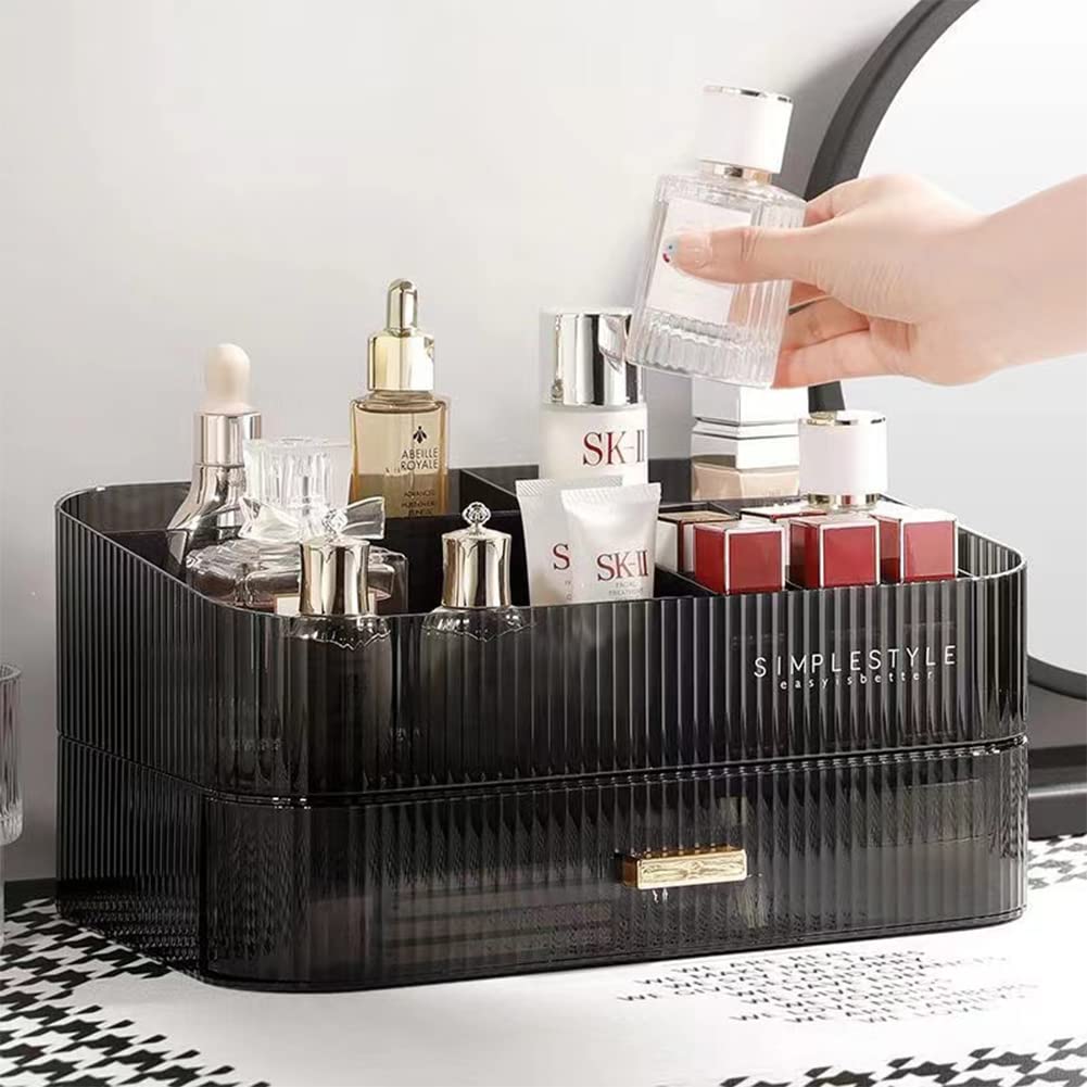 Miuopur Makeup Organizer With Stackable Drawers, Bathroom Vanity Organizers And Storage, Ideal For Desk And Dresser Countertops,