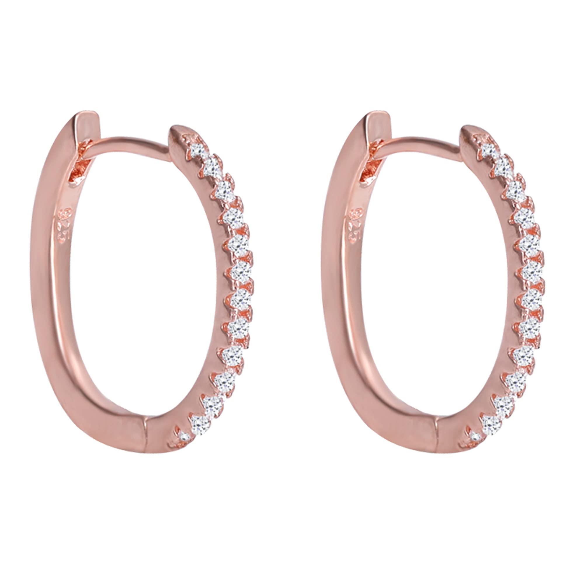 Giva 925 Silver Rose Gold Shining Hoop Earrings | Gifts For Girlfriend, Gifts For Women And Girls | With Certificate Of Authenti