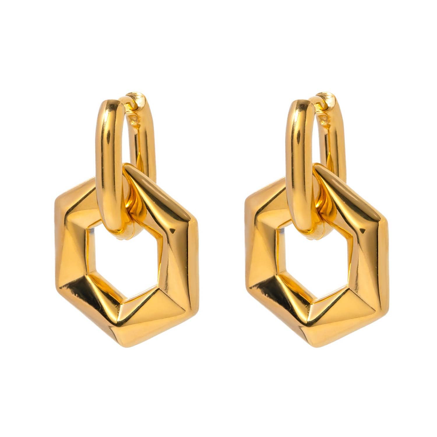 Palmonas Shraddha Kapoor Star Constellation 18K Gold Plated Hexagon Drop Earrings For Women  Waterproof, AntiTarnish, Gift For