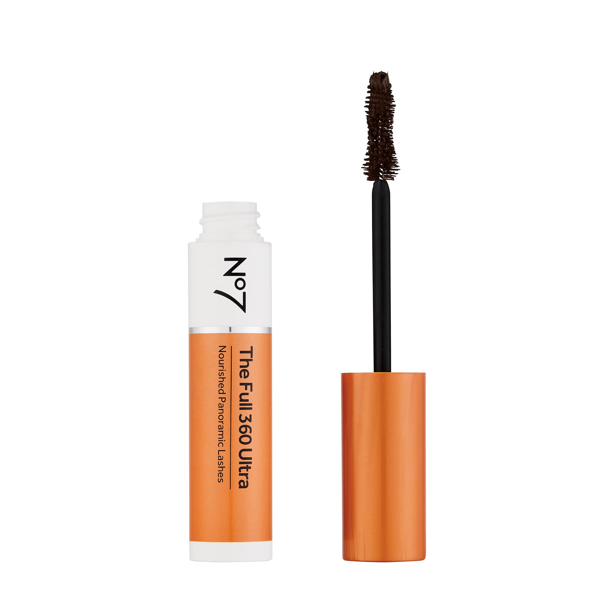 No7 The Full 360 Ultra Mascara - Black - Volumizing, Lash Lengthening Mascara with Shea Butter & Vitamin E - Curved Wand Applica